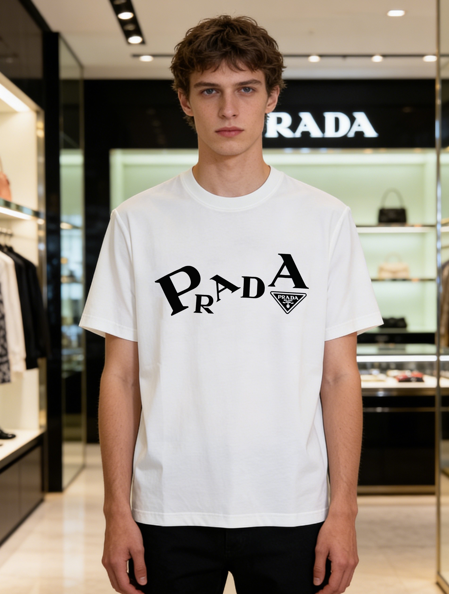 NO:833873,Invincible push!  Prada's timeless classic series that looks good and is easy to wear!  !  PRADA Prada 26s spring and summer men's round neck short sleeves.. Selected 190g mercerized cotton fabric. Comfortable, light and full of drape!  !  !  It is comfortable and does not stick to your body. The letter LOGO printing on the chest greatly enhances the overall sense of detail. It instantly enhances your appearance!  !  !  Color black. White. Dark blue. Size M-3XL (S and 4XL can be customized) Slim fit 175/145 pounds recommended XL, prada, prada, T-shirt,19860909无敌推送！Prada好看好穿的永恒经典系列！！PRADA普拉达26s春夏男士圆领短袖..优选190g丝光棉面料.舒适轻薄垂感十足！！！舒爽不沾身..胸前字母LOGO印花大大提升了整体细节感.瞬间将颜值度拉满！！！颜色黑色.白色.深蓝.码数M-3XL（S和4XL可定做）修身版型175/145斤建议XL,,prada,prada,T-shirt,,Men's clothing