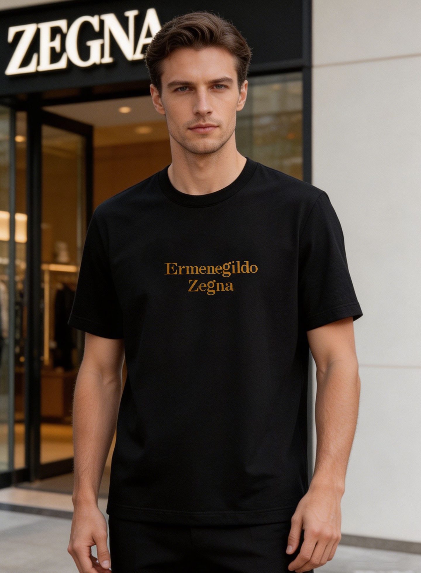 NO:913660,ZEGNA's new mercerized short-sleeved T-shirt is made of high-quality and comfortable mercerized cotton, which is soft and breathable, making it super comfortable to wear in summer!  Simple round neck design with classic brand letter logo. Velvet texture. Low-key and recognizable tailoring, suitable for wearing alone or layered, and can be easily used for commuting and leisure. ZEGNA's consistent exquisite craftsmanship and high-end texture make it look simple and high-end when worn!  All three standards!  Color black. Grey. Dark blue. White. Size M-3XL (S and 4XL can be customized) Slim fit!  /catties recommended XL,,zegna,T-shirt,tees,t-shirt,19860909ZEGNA杰尼亚新款丝光短袖T恤,采用高品质舒适丝光棉,柔软透气,夏天穿超舒服！简约圆领设计搭配经典品牌字母logo标识.绒感质地.低调又有辨识度剪裁修身,单穿或内搭都很OK,通勤休闲都能轻松驾驭.ZEGNA一贯的精致工艺和高端质感,穿上就是简约高级感！三标齐！颜色黑色.灰色.深蓝.白色.码数M-3XL（S和4XL可订做）修身版型！/斤建议XL,,zegna,T-shirt,tees，t-shirt,,Men's clothing