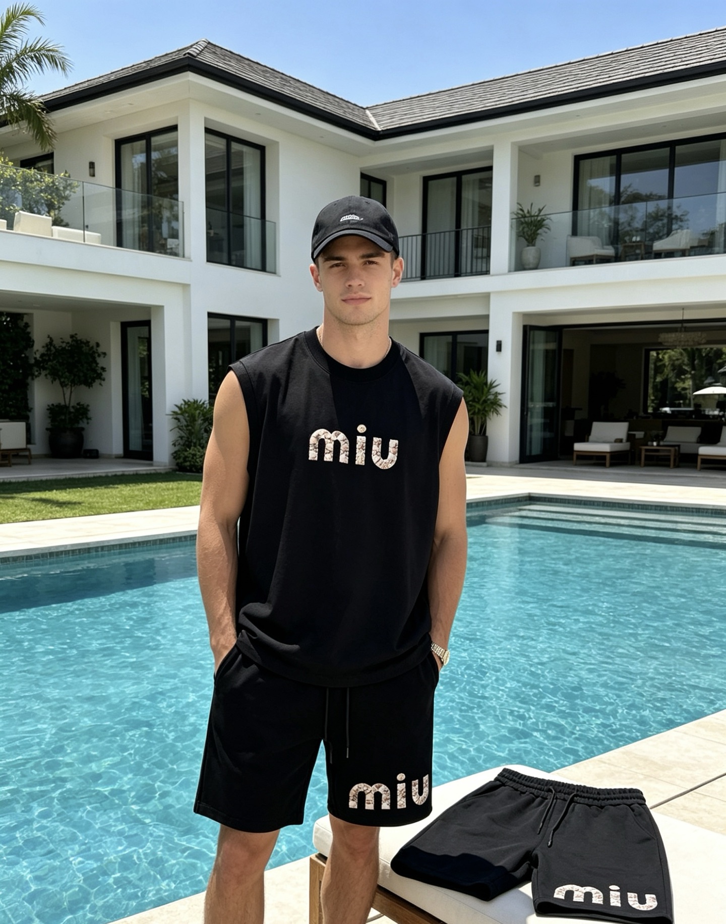 NO:937424,Tops and pants Miu miu spring and summer new three-quarter shorts can be matched with suits!  The shape of the brand letters directs the brand image. A very good-looking basic series!  Made of high-end nylon fabric. It is a metal wire fabric. It has anti-wrinkle and wear-resistant properties. It is moisture-absorbent and breathable!  High-end and quality!  Soft and comfortable after soaking in water!  !  The drawstring can be used to adjust the elasticity of your body to create a natural and slim fit, making you energetic and youthful!  !  The upper body of the pants is particularly slim and tolerant. It has all three standards. It is comfortable and soft. It is wide and stylish!  Color black. White. Dark blue. Size M-3XL/28-36 Fitted version (S and 4XL can be customized)/catties recommended L,,miumiu,shorts,19860909上衣.裤子 Miu miu春夏新款五分短裤可搭配套装！品牌字母造型直接品牌形象.非常好看的基础款系列！采用高端锦棉面料.属于金属丝面料.具有防皱耐磨特性.吸湿和透气性！高档有质感！ 水冼后柔软舒适！！抽绳松紧调节自然修身得体,活力青春！！其裤上身特别修整身型,包容性强.三标齐.舒适柔软.挺阔有型！颜色黑色.白色.深蓝.码数M-3XL/28-36合身版型（S和4XL可定做）/斤建议L,,miumiu,shorts,,Men's clothing