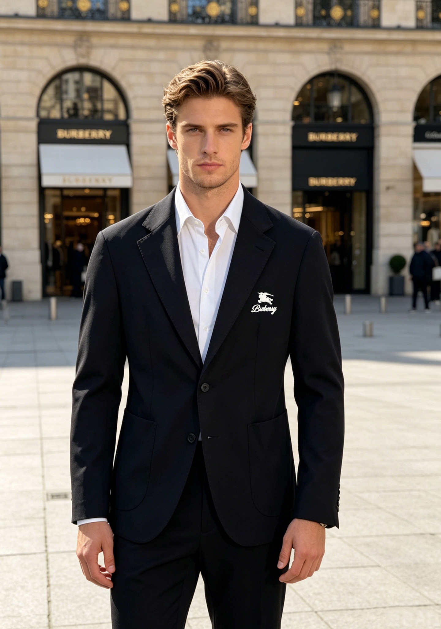 NO:937426,A Burberry suit, full of British style!  The sporty casual suit is neatly cut, simple and elegant!  Classic slim fit, the knight logo on the left chest is super recognizable!  It is made of high-quality cool fabric (elastic nylon) that is soft and crisp, comfortable to wear and very elegant. The elastic design concept coexists comfort, sports and business leisure!  The straight-leg design of the trousers has neat lines and a simple and elegant overall style, making it easy to create a high-end look!  All three standards!  Color black. Brown. Navy blue. Apricot. Size M-3XL slim fit!  (4XL can be customized) 175/140 pounds recommended L,,burberry,burberry,business suit,19860909一套 Burberry巴宝莉西装套装,英伦风十足！可运动的休闲套西剪裁利落,简约大气！经典修身剪裁,左胸骑士徽标logo超有辨识度！采用高品质冰爽面料（弹力锦纶）柔软又挺括,穿着舒适还很显气质弹力设计理念舒适运动与商务休闲并存！裤装直筒设计,线条利落,整体简约大气,轻松打造高级感穿搭！三标齐！颜色黑色.咖色.藏蓝.杏色.码数M-3XL修身版型！（4XL可订做）175/140斤建议L,,burberry,burberry,business suit,,Men's clothing