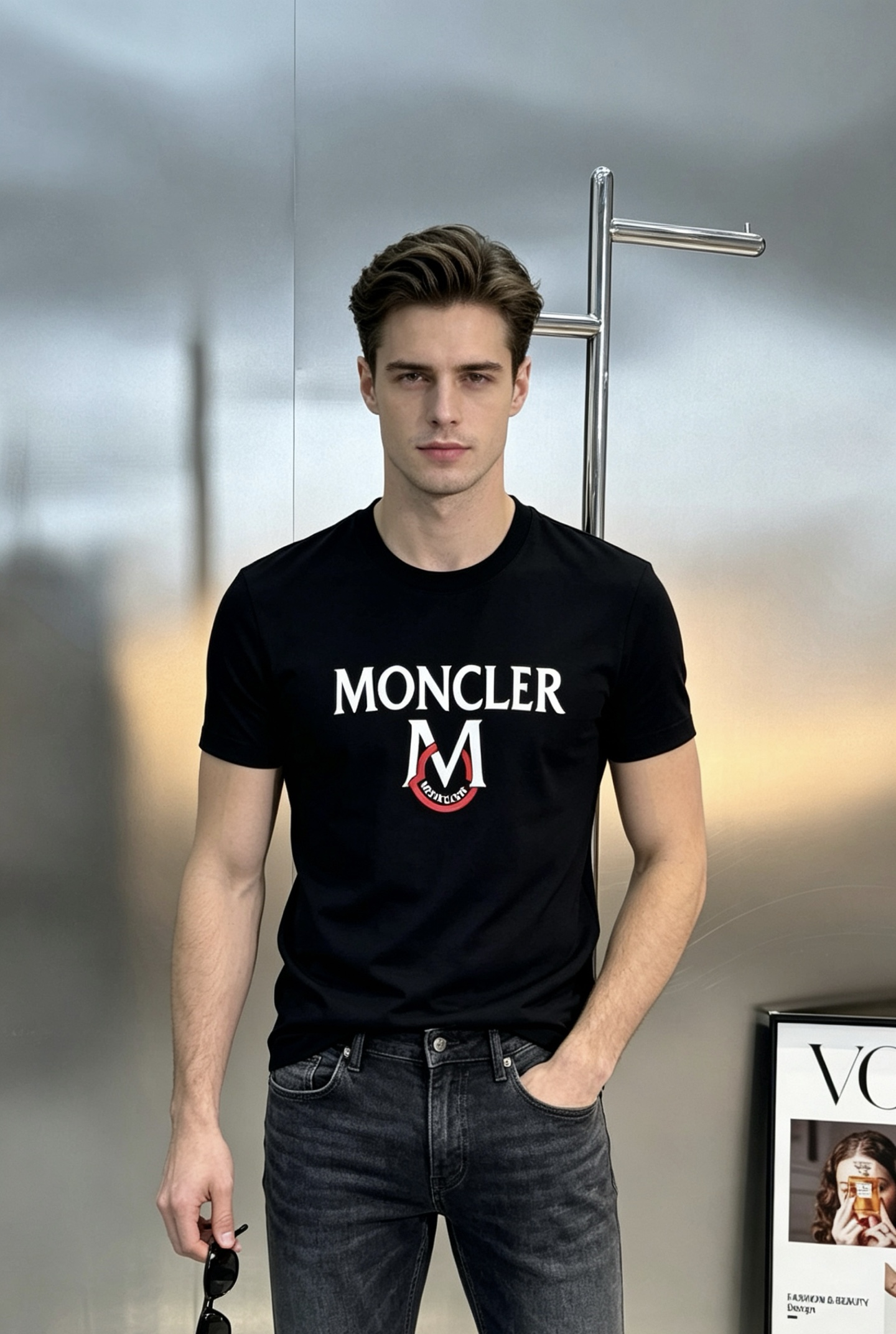 Moncler蒙口26s新款T恤.优选200g丝光棉面料.柔软透气，穿着超舒适!正面品牌字母Momcle
