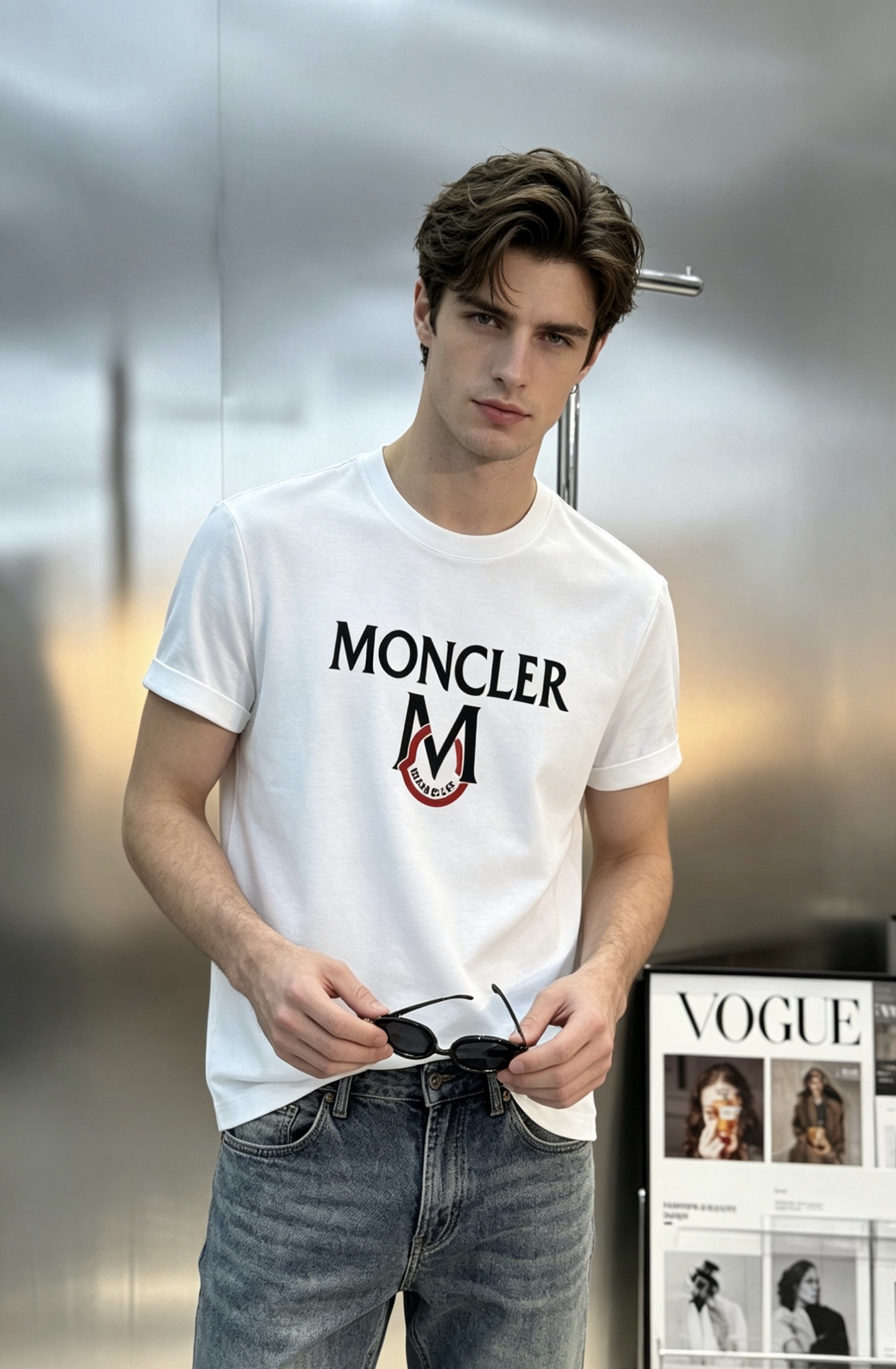 Moncler蒙口26s新款T恤.优选200g丝光棉面料.柔软透气，穿着超舒适!正面品牌字母Momcle