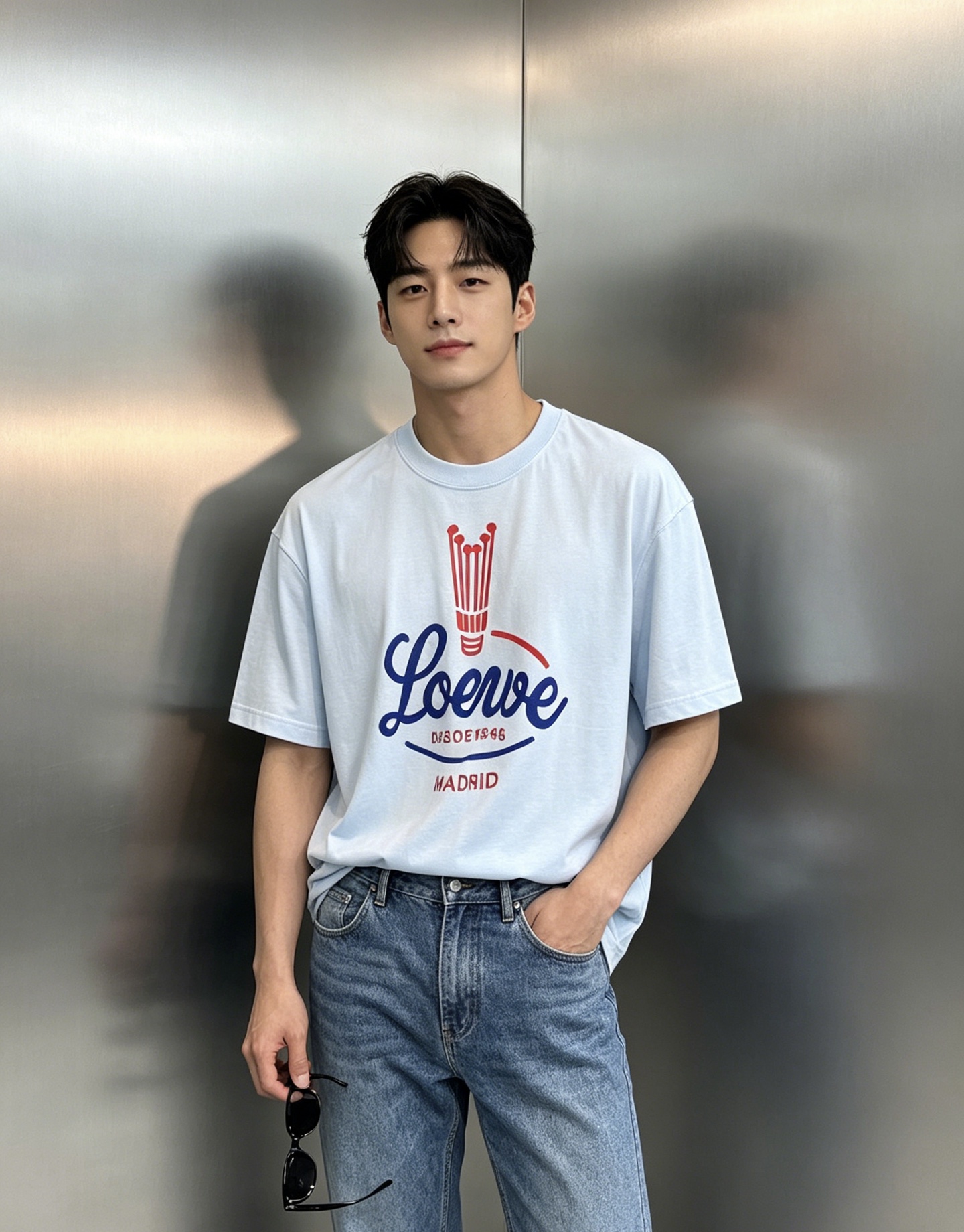 NO:912834,Loewe Madrid 1846 pure cotton T-shirt. 2026 spring and summer show style, same style for men and women, 230g pure cotton fabric. Retro letters + crown pattern on the front, retro blue and red contrast printing replicas of the 1940s brand archives, wearing the sunshine of Madrid on your body. The loose off-shoulder version is not picky on the body shape, and it also has a high-level sense of relaxation when going out in daily life. All three standards!  Color: Black. Floral gray. Sky blue. White. Size S-3XL slightly expanded version (L recommended for 145 pounds), loewe, loewe, tees, t-shirt,19860909Loewe罗意威马德里1846纯棉T恤.2026春夏秀款,男女同款230g纯棉面料.正面复古字母+皇冠图案,复古蓝红撞色印花复刻1940年代品牌档案,把马德里的阳光穿在身上.宽松落肩版型不挑身形,日常出街也自带高级松弛感.三标齐！颜色黑色.花灰.天蓝.白色.码数S-3XL微扩版型（/145斤建议L）,,loewe,loewe,tees，t-shirt,,Men's clothing