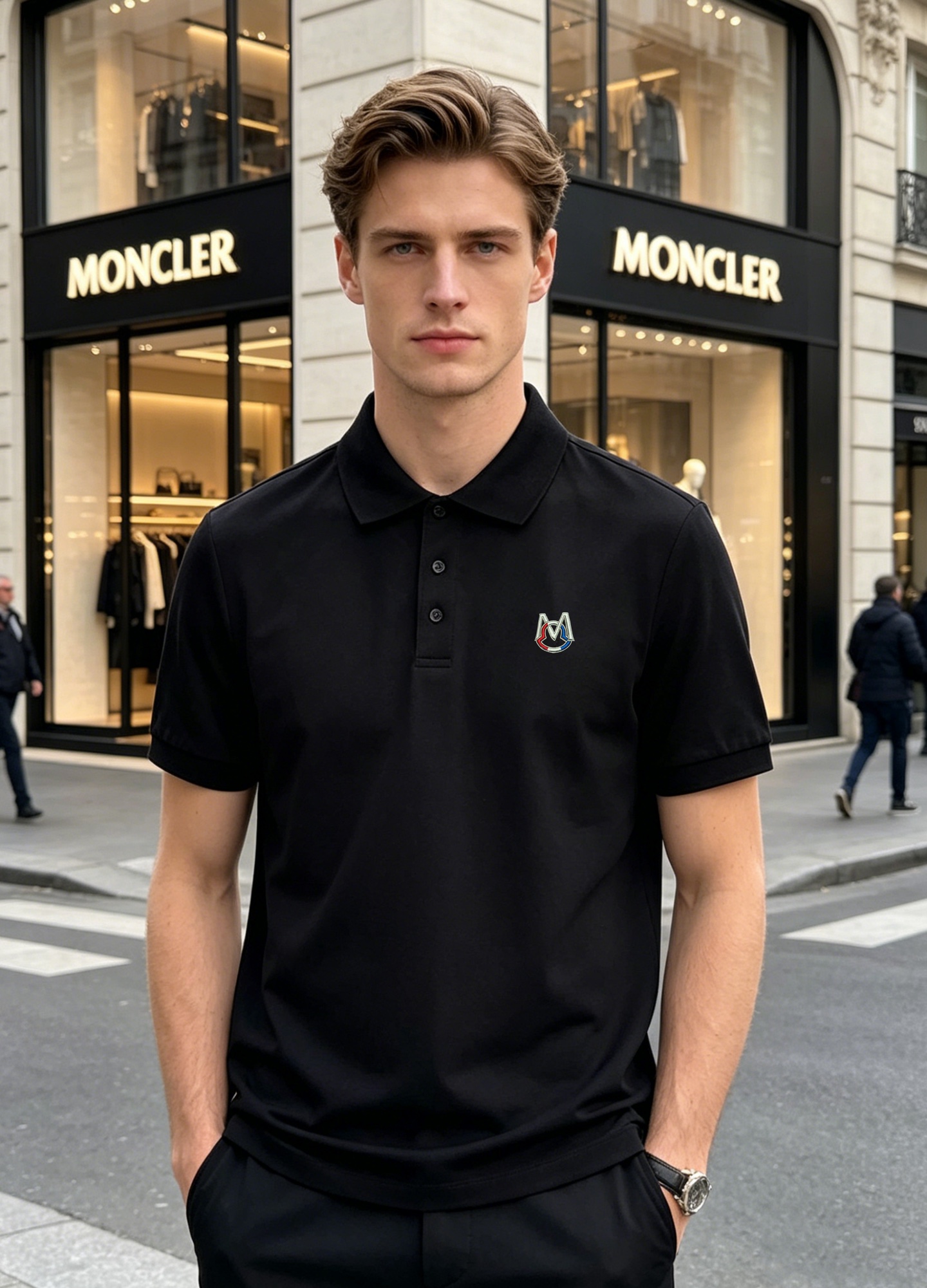 NO:916487,Moncle* muzzle classic Polo shirt. The first choice for new business people. This Polo shirt is made of mercerized double-pearl 230g heavy fabric, which is comfortable and soft. The classic Moncler logo on the chest. Exquisite and high-end. Simple, elegant and fashionable!  Original metal buttons. All three standards!  Color Black. White. Gray. Size M-3XL (S and 4xl can be customized) Slim fit/catties recommended L, Moncler,19860909Moncle*蒙口经典Polo衫.新款商务人士首选.本款Polo衫采用丝光双珠地230克重面料打造,舒适柔软.胸口moncler经典标识.精致高级.简约大方时尚！原版金属钮扣.三标齐！颜色黑色.白色.灰色.码数M-3XL（S和4xl可订做）修身版型/斤建议L,,Moncler,,Men's clothing
