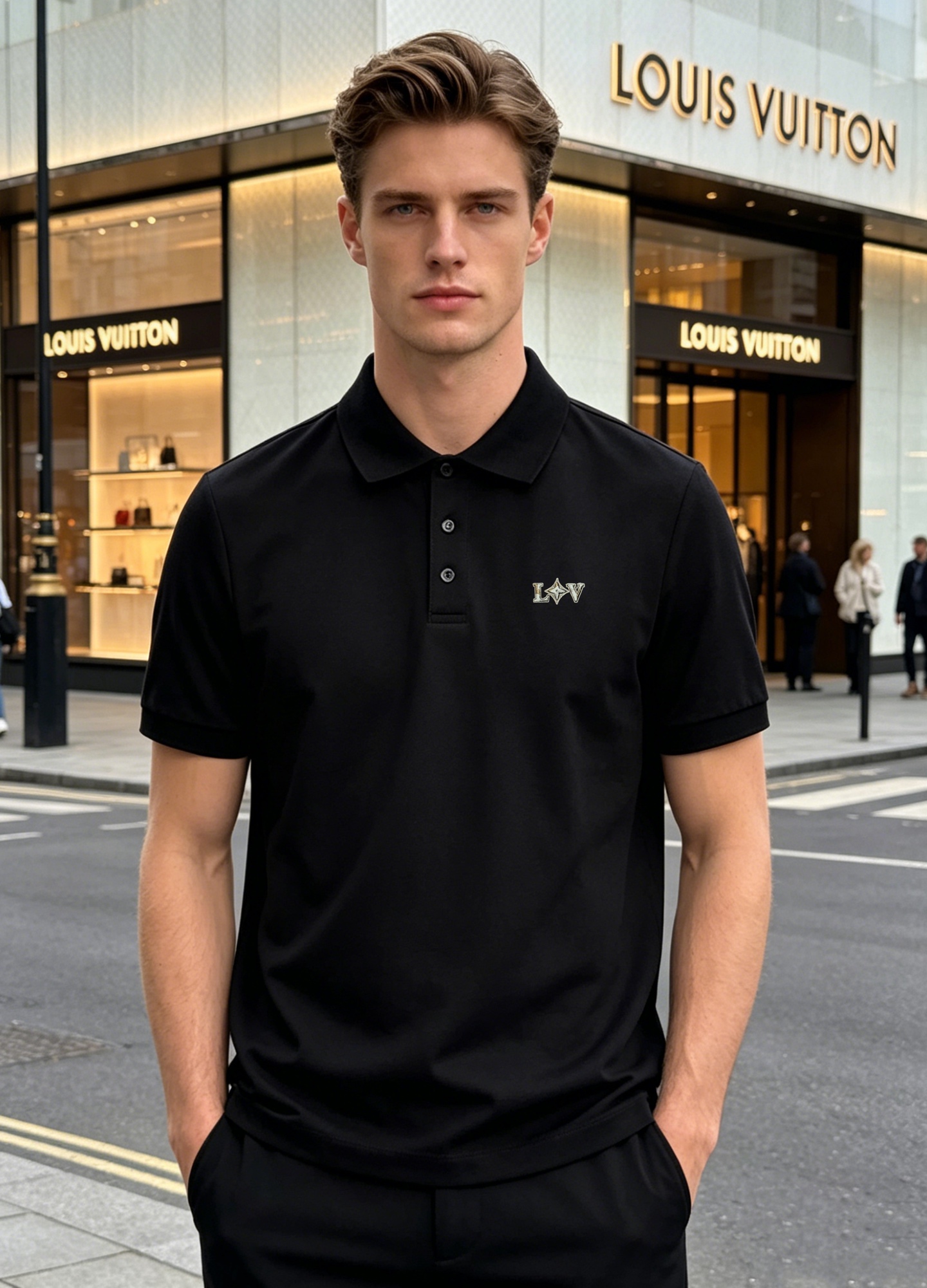 NO:916473,Donkey brand*Louis Vuitton piqué cotton Polo shirt | Full of luxury and aura, the Italian craft-grade mercerized piqué cotton is selected, and the breathable mesh texture integrates Louis Vuitton's luxurious aesthetics into daily life. The low-saturated LV logo on the chest uses delicate craftsmanship to present the brand's classic symbol, not deliberately but full of style. The slightly loose straight cut is suitable for commuting and leisure scenes, and will guarantee your decent outfit throughout the summer. All three standards!  Size M-3XL (S and 4XL can be customized) Slim fit/140 pounds recommended L,, louis vuitton, louis vuitton, louis vuitton, louis vuitton,19860909驴牌*路易威登珠地棉Polo衫 | 奢雅气场拉满甄选意大利工艺级丝光珠地棉,自带呼吸感的网眼肌理,将Louis vuitton的奢华美学融入日常.胸前低饱和lv徽标,以细腻工艺呈现品牌经典符号,不刻意却尽显格调.微宽松直筒剪裁,适配通勤与休闲场景,承包你整个夏天的体面穿搭.三标齐！码数M-3XL（S和4XL可订做）修身版型/140斤建议L,,louis vuitton,louis vuitton,louis vuitton,louis vuitton,,Men's clothing