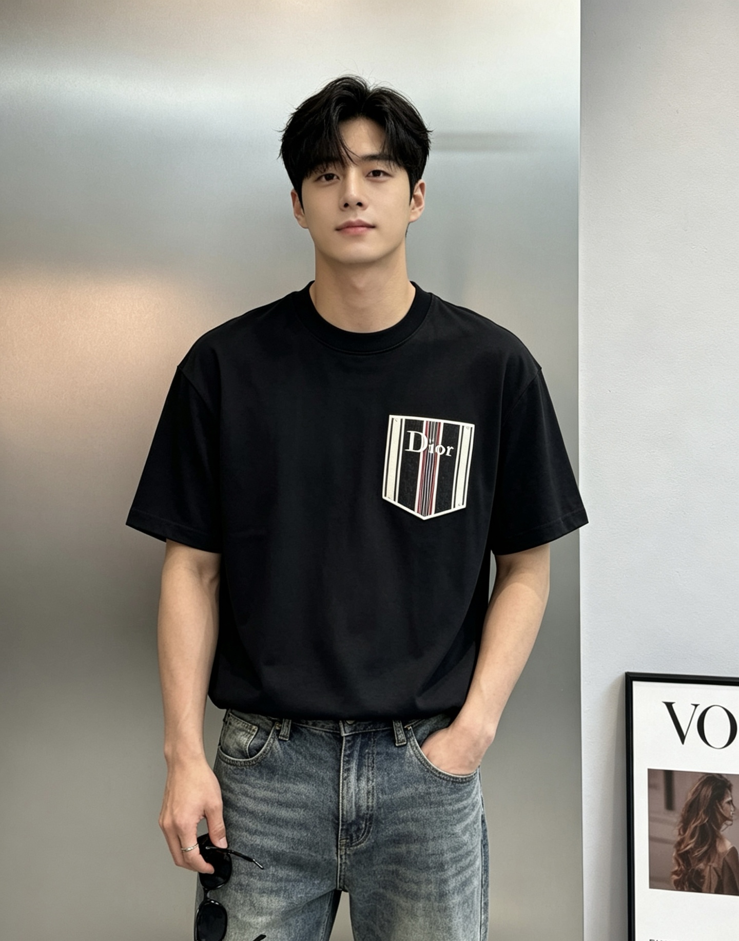 NO:918402,DIOR's new trendy brand T-shirt is the same for men and women. The chest pocket has a brand logo and striped design, which is simple and recognizable. Made of pure cotton, it is comfortable and breathable to wear. It is suitable for daily outings or leisure. The loose fit is suitable for pairing with jeans and casual pants, and it is easy to create a casual fashion sense. As a luxury brand, DIOR has both design and quality online. This T-shirt is also very suitable for you who like high-end fashion!  Color black. White. European size Xs-L (/145 pounds recommended S), dior, dior, jeans, tees, t-shirt,19860909DIOR迪奥新品潮牌T恤,男女同款胸前口袋有品牌标志和条纹设计,简约又有辨识度.纯棉材质,穿着舒适透气,日常出街或休闲都很合适宽松版型,搭配牛仔裤、休闲裤都很OK,轻松打造随性时尚感.DIOR作为奢侈品牌,设计感和品质都在线,这件T恤也很适合喜欢高端时尚的你！颜色黑色.白色.欧码Xs-L（/145斤建议S）,,dior,dior,jeans,tees，t-shirt,,Men's clothing
