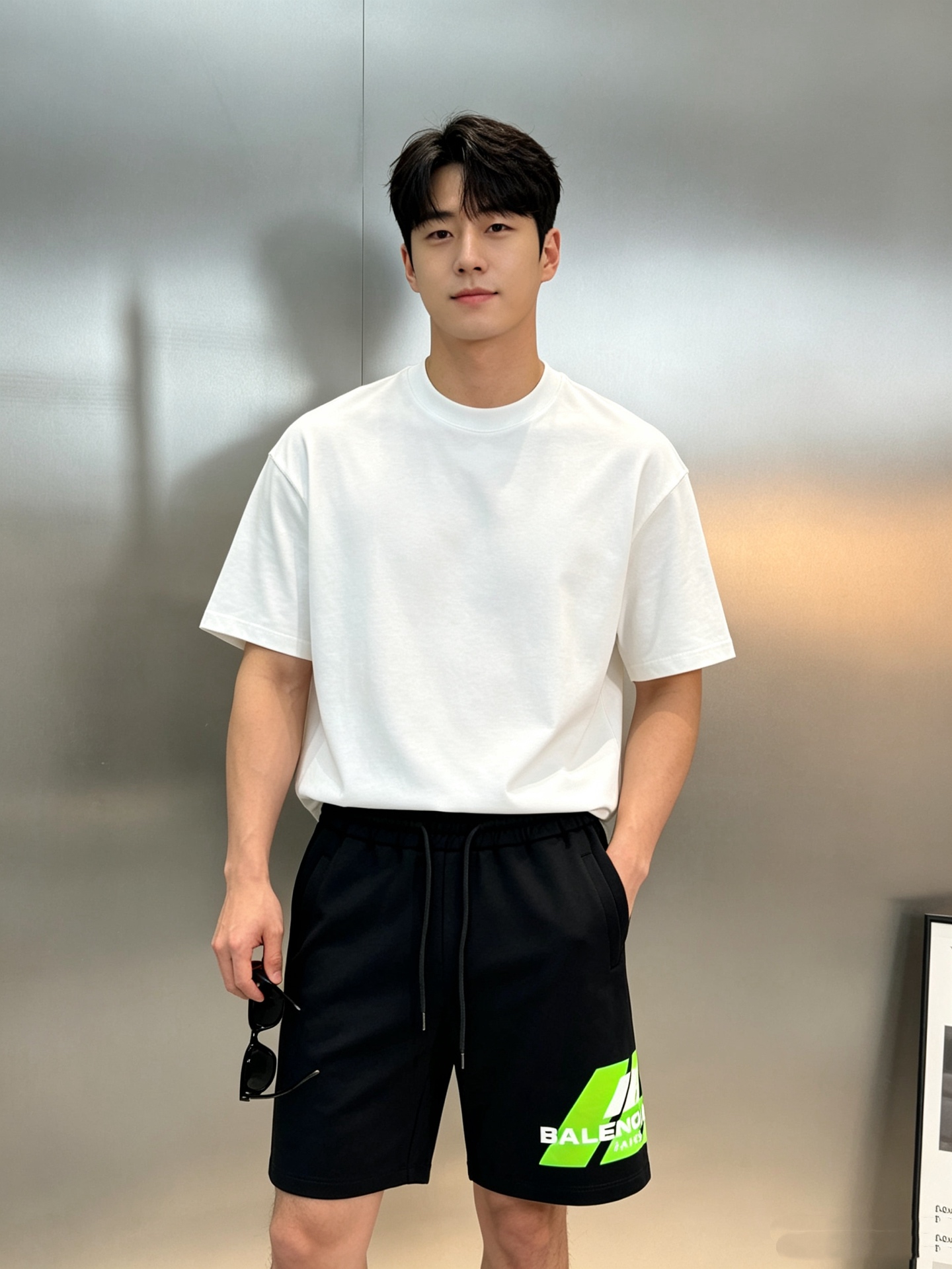解构先锋美学，解锁夏日潮酷新风向Balenciaga荧光撞色字母锦棉五分短裤重磅上新.甄选高克重锦棉面料