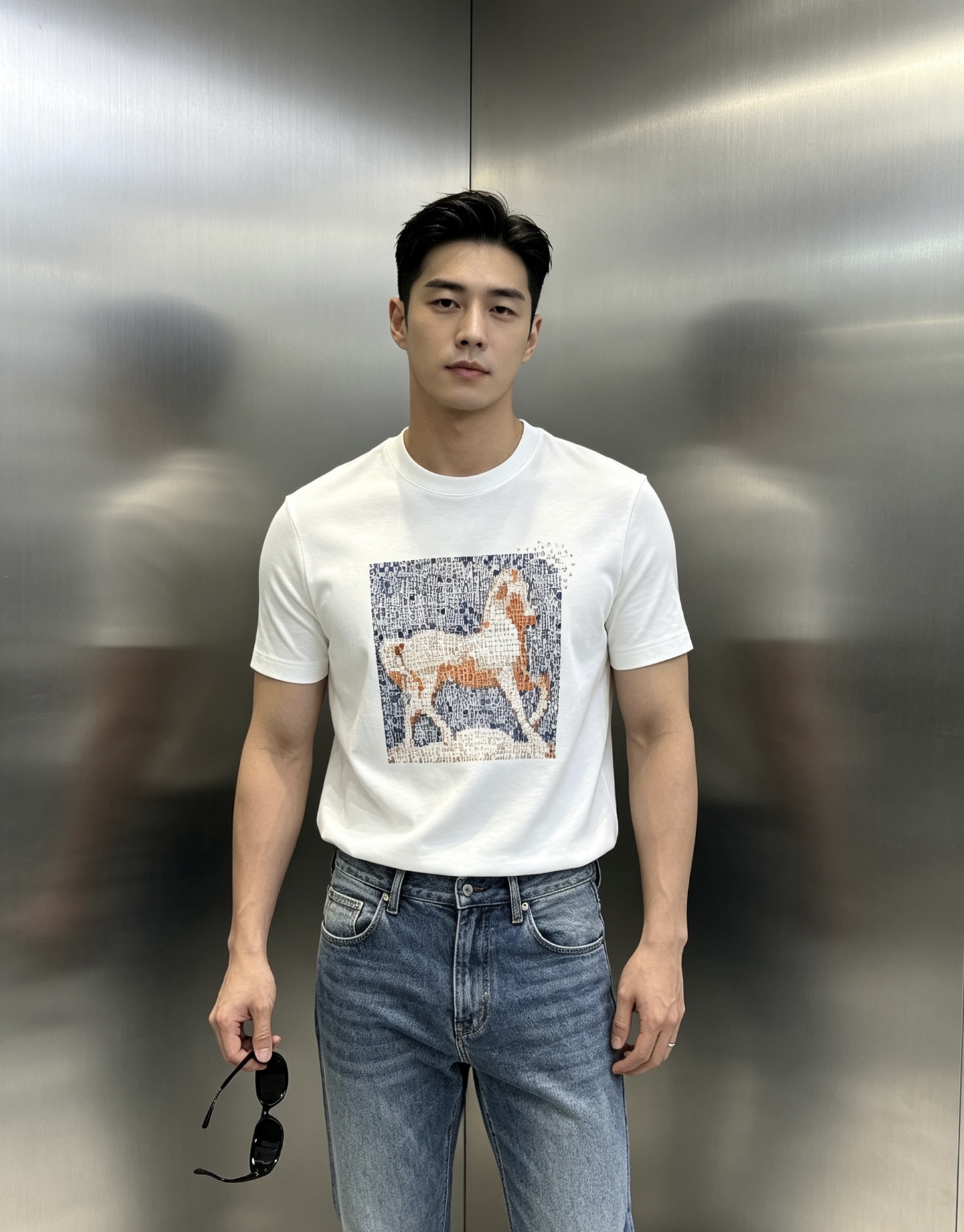 Hermes爱马仕新款丝光棉T恤.新品为全新系列注入满满活力，这款单品用心甄选200g丝光棉面料制成，面