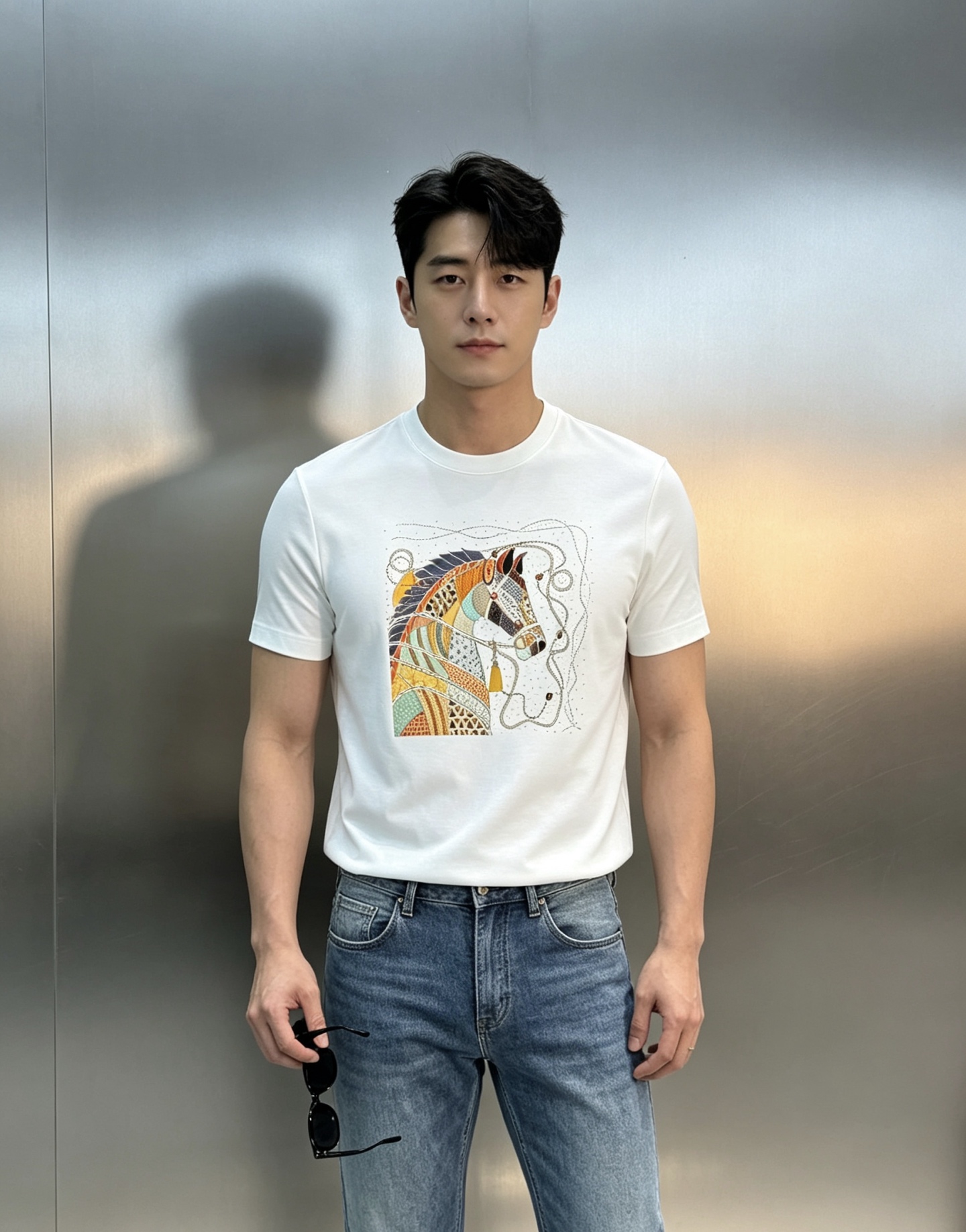 Hermes爱马仕新款丝光棉T恤.新品为全新系列注入满满活力，这款单品用心甄选200g丝光棉面料制成，面