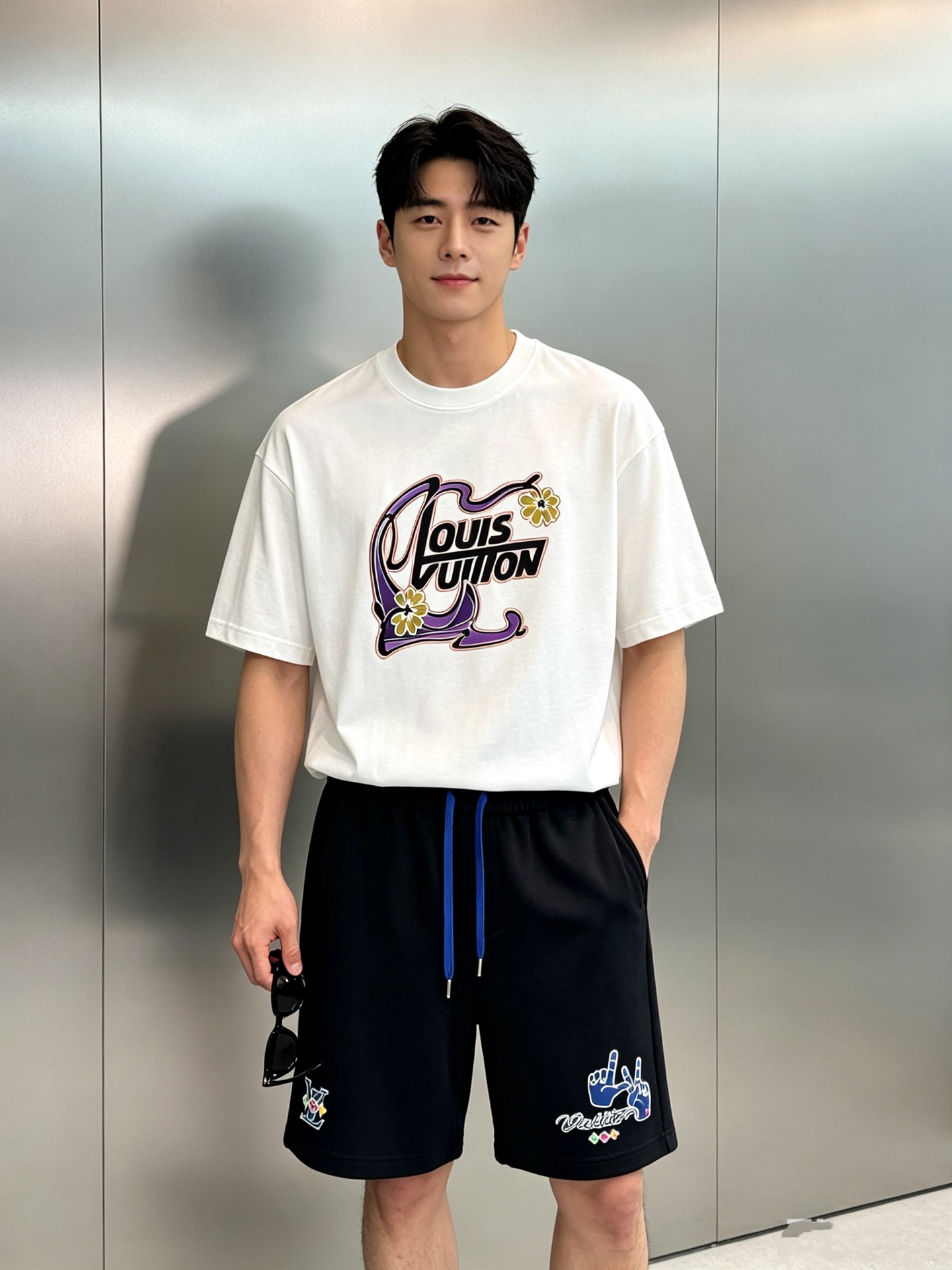 NO:937419,Tops and pants. These LV shorts are directly welded to the body!  Boys are lazy to wear the classic black and white color of the ceiling in summer. Don’t pick a top at all. Just wear a white T-shirt and look like a handsome Korean oppa. The fabric is soft and waxy pure cotton, which is suitable for the fabric. It is not stuffy on the legs in summer, and the drape is great so that it will not cling to the legs and make the legs look bloated. Customized royal blue contrasting drawstrings + metal rope ends, and colorful four-leaf trouser legs.  Flowers + interesting gesture prints, and low-key handwritten letters on the back pocket. High-temperature pyrography process. Low-key but not exaggerated, with a light and luxurious atmosphere. Slightly loose and five-quarter length, super friendly to thick legs and muscular legs. Wear a pair of sunglasses when going out, and you can take pictures of high-end men's clothing stores in one go. You can do it for commuting, dating, or vacationing!  Size M-3XL regular version!  (/140 pounds recommended L),,louis vuitton,louis vuitton,shorts,19860909上衣.裤子 LV这条五分短裤直接焊在身上！男生夏日懒人穿搭天花板驴牌经典黑白双色,完全不挑上衣,随便一件白T上身就是韩系痞帅欧巴.面料是软糯纯棉符合面料.夏天穿不闷腿,垂感巨好不会贴腿显臃肿.定制宝蓝色撞色抽绳+金属绳头,裤腿彩色四叶花+趣味手势印花,后背口袋还有低调手写字母.高温烫画工艺.低调不浮夸,轻奢氛围感拿捏到位微宽松五分长度,对粗腿、肌肉腿超友好,出门配一副墨镜,随手拍都是高级男装店大片,通勤、约会、度假一条搞定！码数M-3XL常规版型！（/140斤建议L）,,louis vuitton,louis vuitton,shorts,,Men's clothing