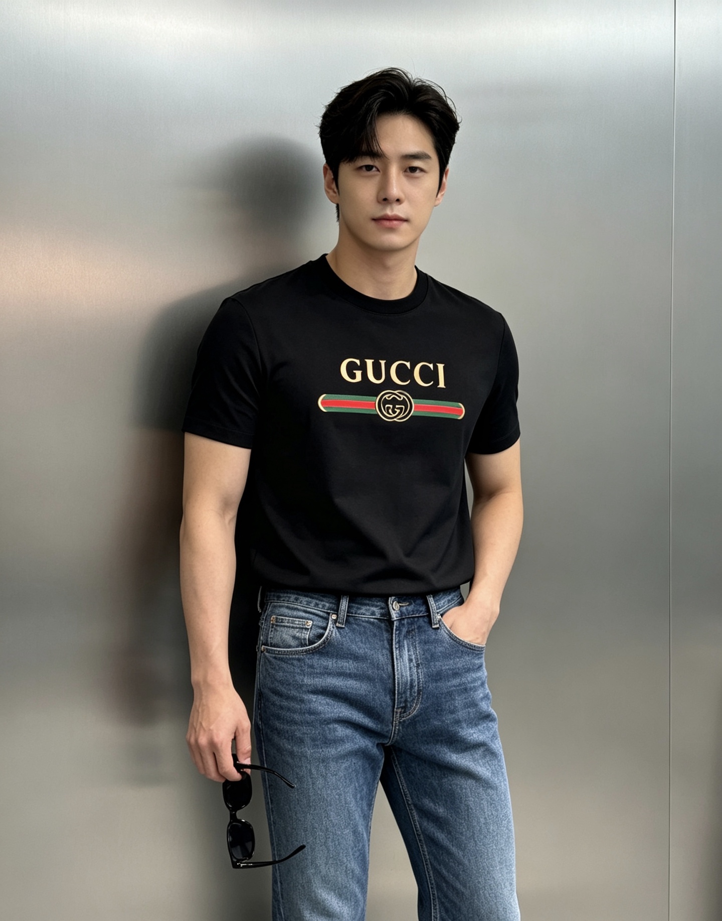NO:957910,GUCCI's classic red and green webbing double G slim fit mercerized cotton T-shirt. Wear Italian retro light luxury in daily life. Select heavyweight high-count mercerized long-staple cotton, and the multi-layer mercerization process gives the fabric a smooth and soft light, saying goodbye to ordinary cotton T-shirts that are rough and sweaty.  The UCCI letters are matched with the century-old classic red and green webbing and the interlocking double G badge to restore the brand's iconic design. It is low-key and recognizable without being overly public. The black and white two-tone color is classic and versatile. Wear it alone to create a handsome look for a Korean drama actor. Pair it with a suit jacket to enhance the texture of commuting. It is a must-have basic T-shirt in summer for mature men who pursue texture. Size M-4XL slim fit (XL recommended for 145 pounds), gucci, jackets  & coats,tees,t-shirt,business suit,19860909GUCCI经典红绿织带双G修身丝光棉T恤.把意式复古轻奢穿在日常.甄选重磅高支丝光长绒棉,多层丝光工艺赋予面料顺滑柔光,告别普通棉T粗糙闷汗,上身自带高级垂感,视觉上显瘦精致.立体修身剪裁平衡舒适与版型,不紧身束缚,优化男士上身比例,搭配牛仔、西裤都利落有型.胸前红绿色彩GUCCI字母搭配百年经典红绿织带、双G互扣徽章,还原品牌标志性设计,低调有辨识度,不会过度张扬.黑白双色经典百搭,单穿打造韩剧欧巴痞帅穿搭,内搭西装外套提升通勤质感,追求质感成熟男士的夏季必备基础T恤.码数M-4XL修身版型（/145斤建议XL）,,gucci,jackets & coats,tees，t-shirt,business suit,,Men's clothing