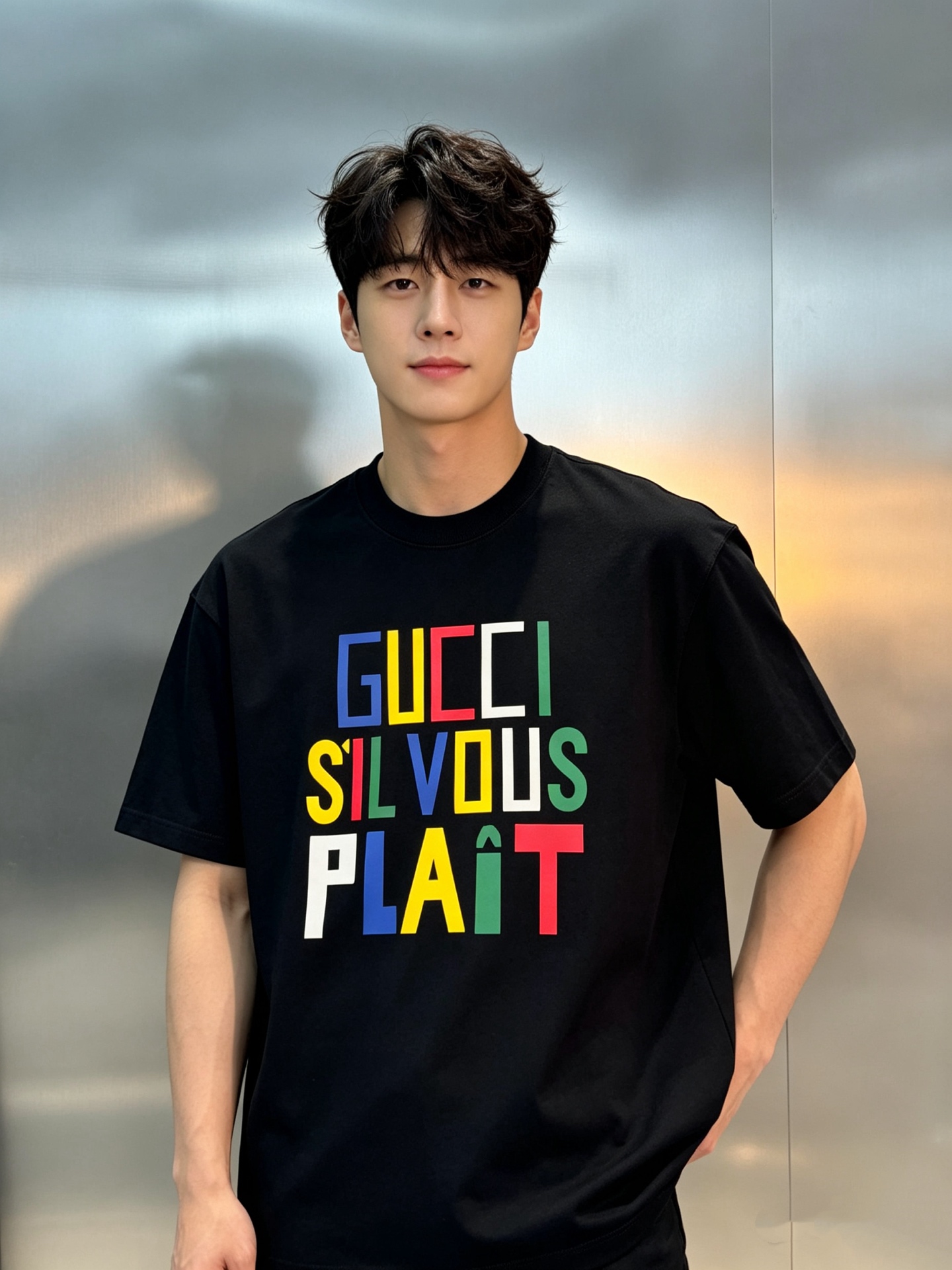 NO:938289,GUCCI Gucci 26s new spring and summer series printed T-shirt, the same style for men and women, made of 32-count combed cotton, 280g fabric is soft, breathable and not easy to deform. The colorful letters on the front are 'GUCCI S'IL VOUS PLAT', which is super eye-catching, and 'as you wish' in French, which is fashionable and attitude.  It can be easily worn in daily casual or street style. It looks great with jeans and shorts! All three colors are black, dark gray, and off-white. Size S-3XL slightly expanded version (175/145 pounds recommended L), gucci, shorts, jeans, tees, t-shirt,19860909GUCCI古奇26s新款春夏系列印花T恤,男女同款采用32支精梳纯棉,280g面料柔软透气不易变形.正面彩色字母'GUCCI S'IL VOUS PLAT'超吸睛,法语'如你所愿',时髦又有态度 . 日常休闲或街头风都能轻松驾驭,搭配牛仔裤,短裤都很出彩!三标齐～颜色黑色.深灰.米白.码数S-3XL微扩版型（175/145斤建议L）,,gucci,shorts,jeans,tees，t-shirt,,Men's clothing
