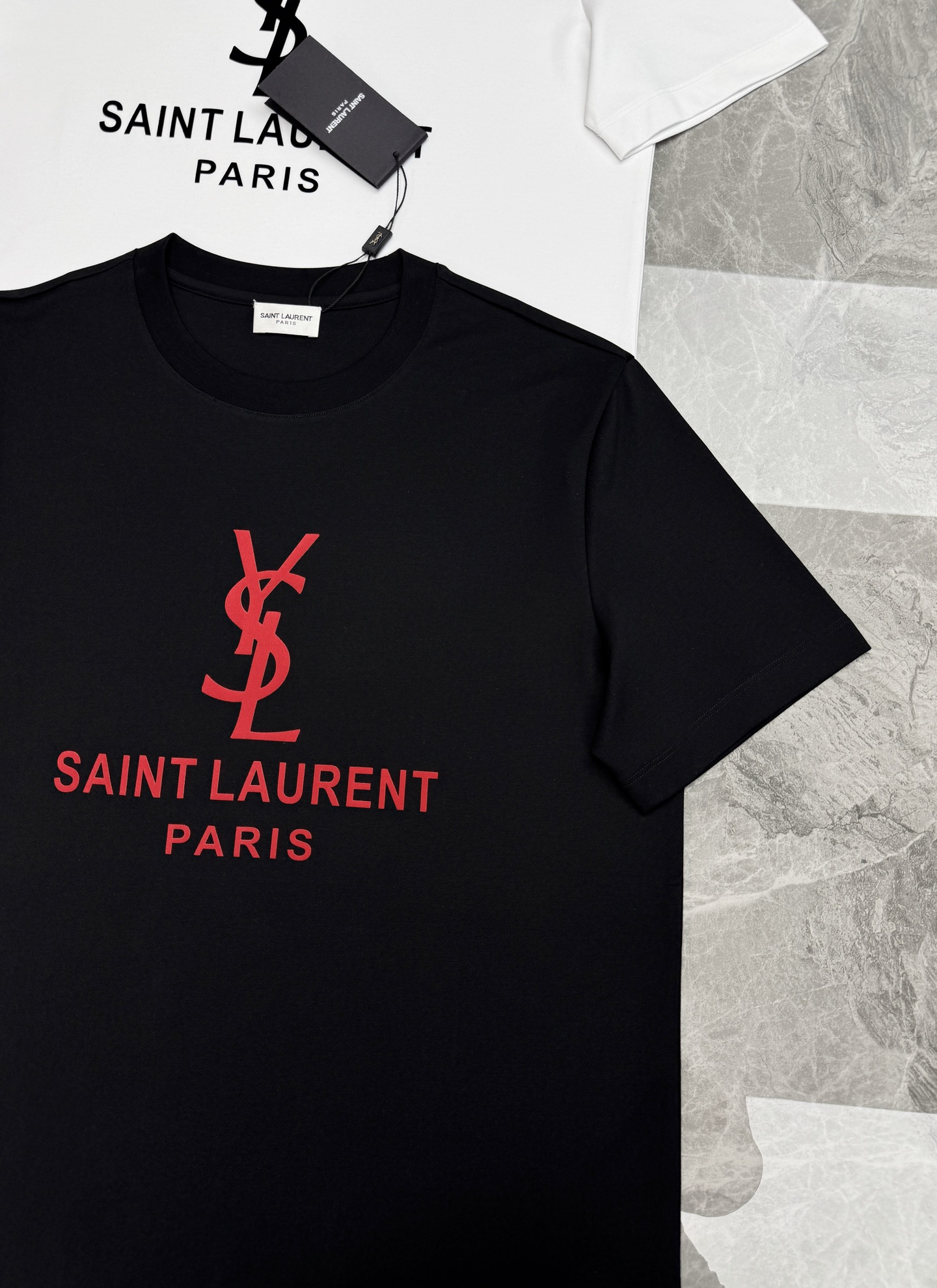 SAINT LAURENT 圣罗兰经典标识丝光棉T恤-轻奢男士刚需基础款，简约不单调，高级感与生俱来✨甄选高支丝光棉面料