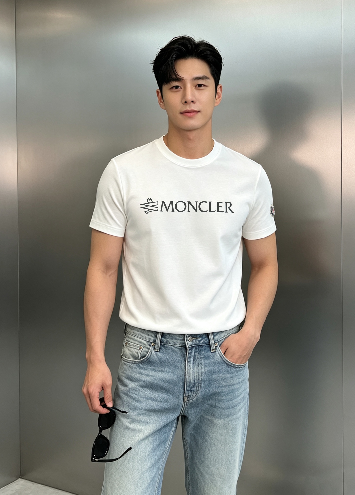 Moncler蒙口新款莫代尔T恤.品牌字母logo印花设计.基础款字母设计.经典永不过时.袖口位置经典小帽子.干净清爽简