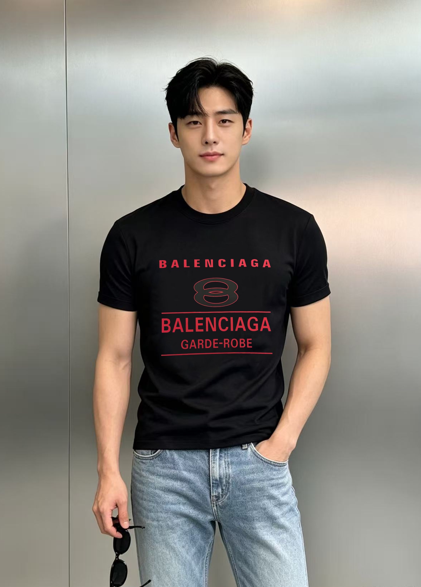 Balenciaga巴黎世家新款莫代尔T恤.供定制100%高克重300g莫代尔棉材质制成，厚实挺阔的手感 实物到手的即可