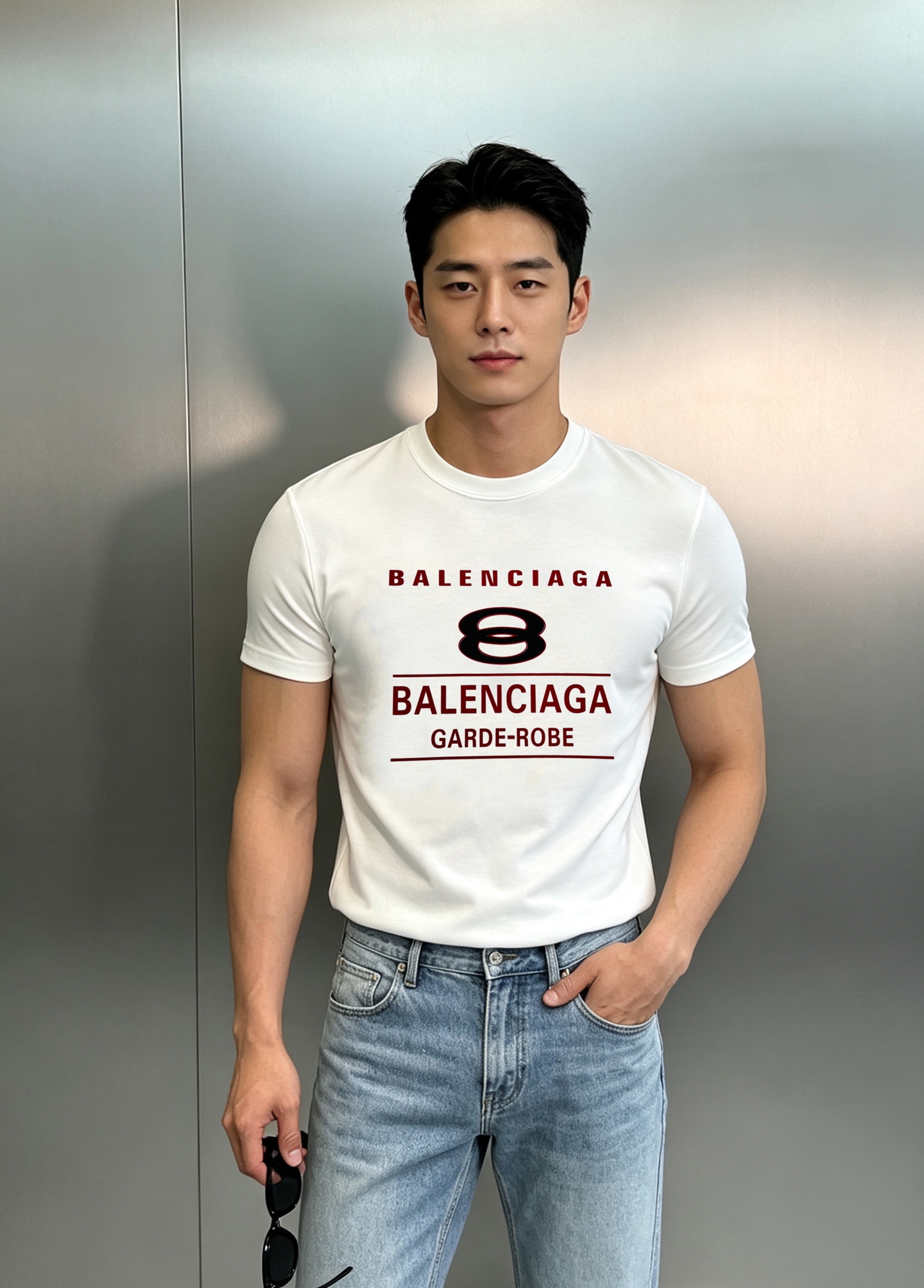 Balenciaga巴黎世家新款莫代尔T恤.供定制100%高克重300g莫代尔棉材质制成，厚实挺阔的手感 实物到手的即可