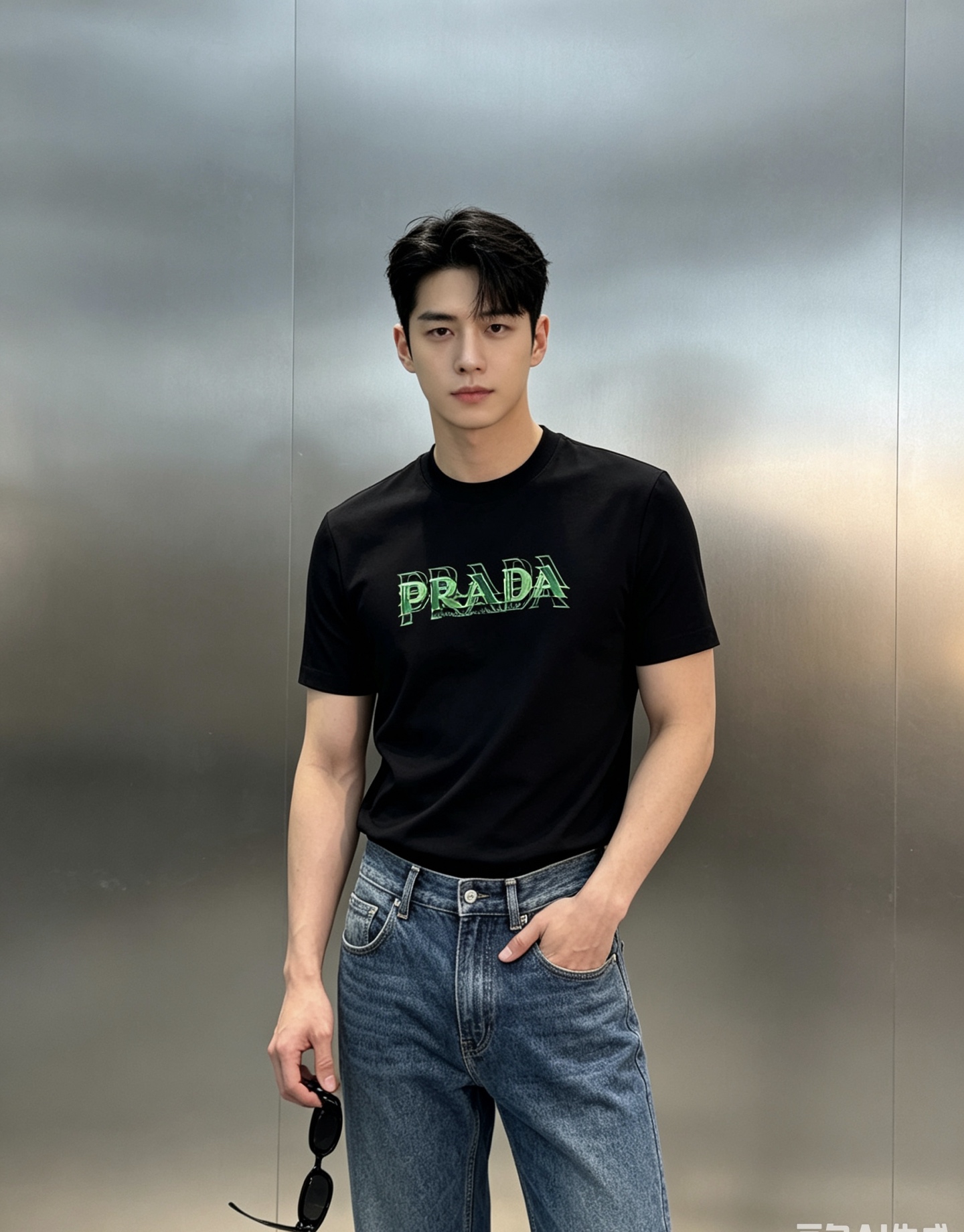 Prada普拉达新款丝光棉T恤❤️正面绿色印花超有辨识度，搭配“RIGHT TO FREEDOM IN THE WORL