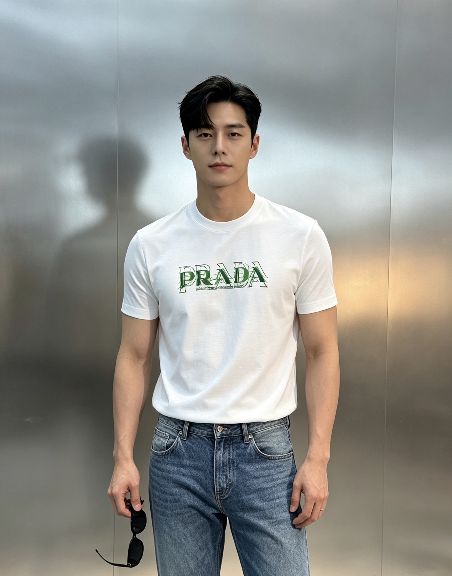 Prada普拉达新款丝光棉T恤❤️正面绿色印花超有辨识度，搭配“RIGHT TO FREEDOM IN THE WORL