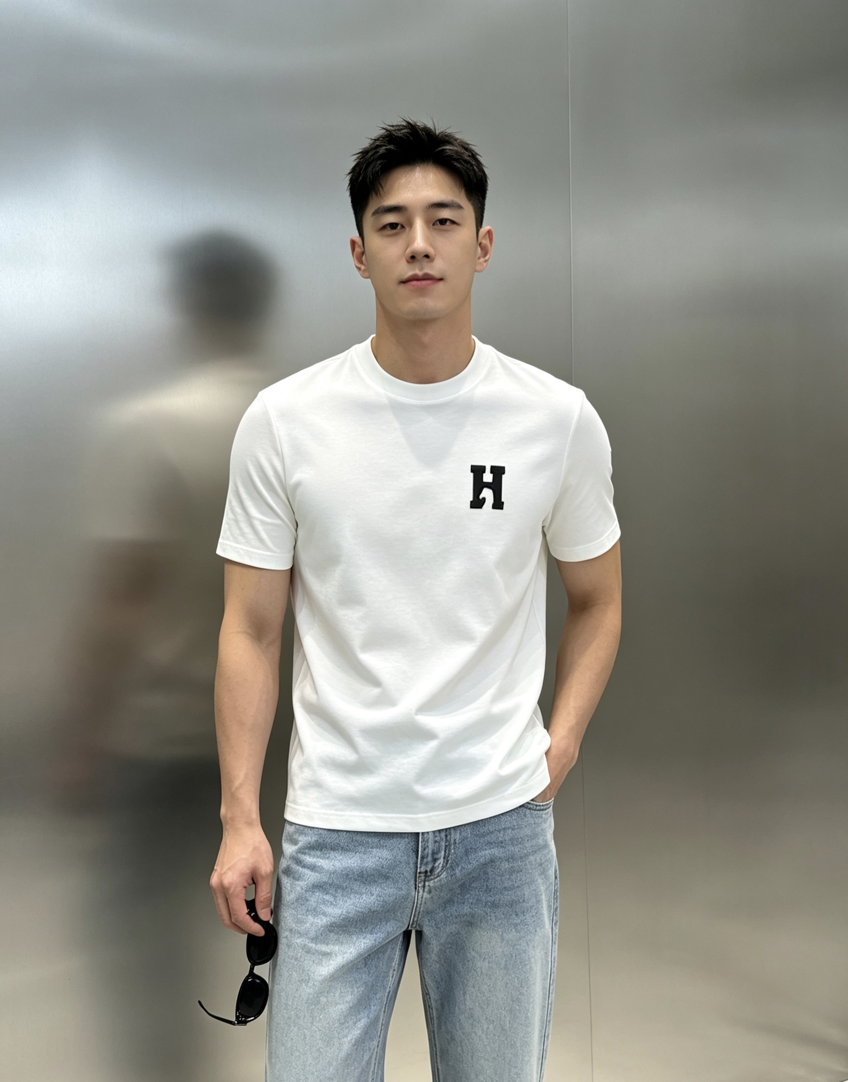 HERME*爱马仕26s新款丝光棉T恤.经典H马造型搭配呈现品牌魅力.适合时尚街头潮流搭配！不限年龄的单品推荐[烟花]烫
