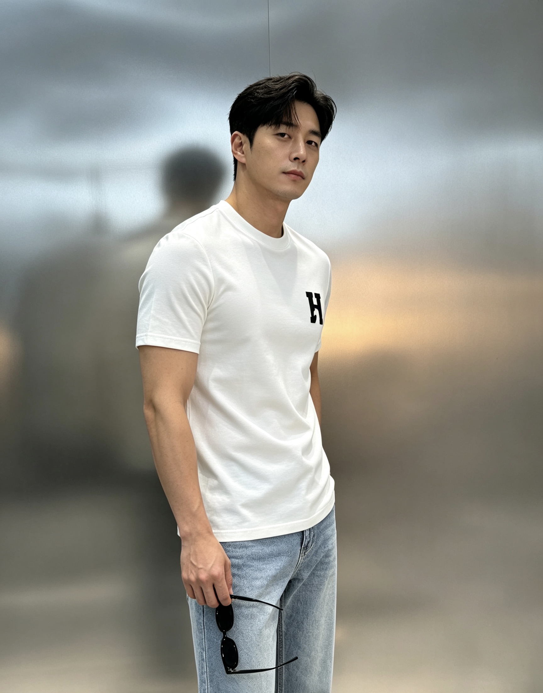 HERME*爱马仕26s新款丝光棉T恤.经典H马造型搭配呈现品牌魅力.适合时尚街头潮流搭配！不限年龄的单品推荐[烟花]烫