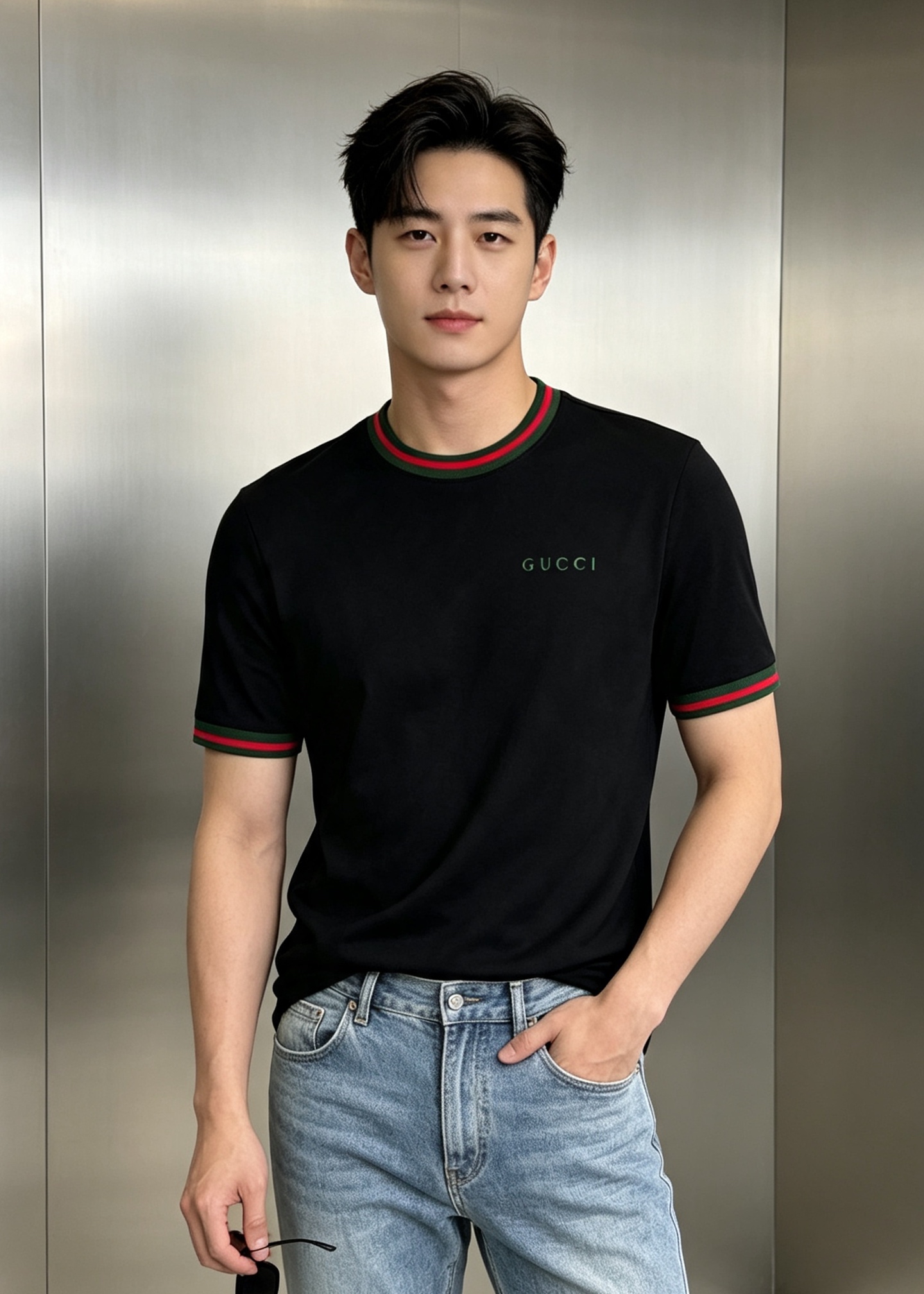 NO:954026,Top-notch looks!  GUCCI Gucci's new modal T-shirt. It is responsible for the look of the season. The classic red and green striped G family popular colors are here~ The neckline and cuffs are designed with burgundy and green custom weaving. At the same time, it echoes the Gucci. 3D exquisite embroidery on the chest. The visual effect is quite unique!  The sensory effects presented are naturally explosive... The top-grade 300g modal fabric is skin-friendly, comfortable and soft. Its delicacy and comfort performance are also inevitable, creating an extraordinary wearing experience!  Color Black. White. Size M-3XL (S and 4XL can be customized) Slim fit (L is recommended for 175/140 pounds),, gucci, gucci, tees, t-shirt,19860909顶级颜值担当！GUCCI古奇新款莫代尔T恤.当季颜值担当.经典红绿条G家流行色来了～领口袖口酒红绿定织拼接设计.同时呼应胸口Gucci.3D精致绣花.视觉效果相当奇特！所呈现出的感官效果自然炸裂.....顶级300g莫代尔面料.亲肤舒适柔软.其细腻程度与舒适性能也是必然的到位,打造非凡的穿着享受！颜色黑色.白色.码数M-3XL（S和4XL可订做）修身版型（175/140斤建议L）,,gucci,gucci,tees，t-shirt,,Men's clothing