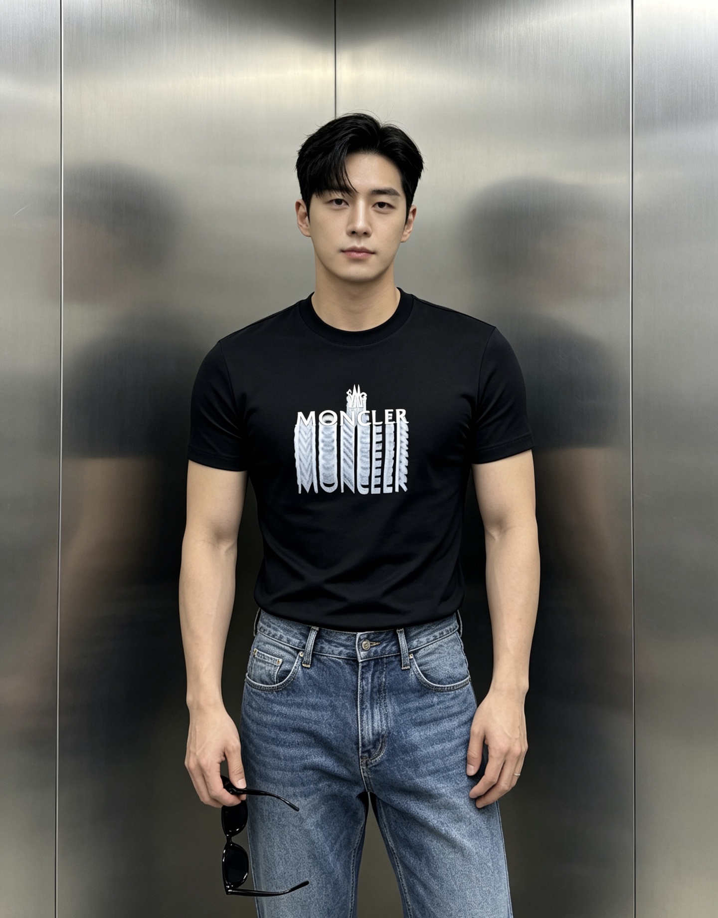 NO:955493,Moncler masked mercerized cotton T-shirt. 26s new summer style round neck short sleeves. The brand graphic LOGO is highly recognizable and super popular!  It is made of 200g mercerized cotton supplied by customers. The fabric texture of the whole piece is excellent. It is comfortable and breathable, and you will not feel stuffy even in the scorching summer!  !  !  All three standards!  Color White. Black. Size M-4XL slim fit (/145 catties recommended XL), Moncler, T-shirt, tees, t-shirt,19860909Moncler蒙口丝光棉T恤.26s夏季新款圆领短袖.品牌图形LOGO辨识度鲜明超级走心！选用客供200g丝光棉制成.整件单品的面料质感极佳.着身舒适透气,即便是酷热的夏天也不会有闷热感可言！！！三标齐！颜色白色.黑色.码数M-4XL修身版型（/145斤建议XL）,,Moncler,T-shirt,tees，t-shirt,,Men's clothing