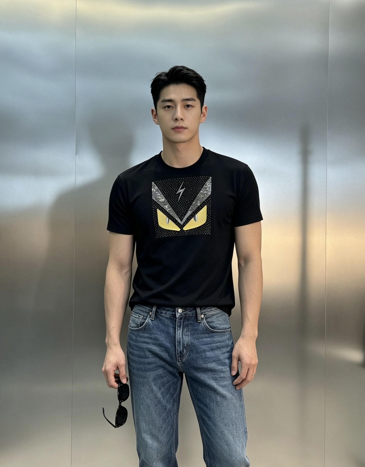 NO:955488,Produced by Monster. FENDI Fendi 26s spring and summer men's round neck short sleeves. Recommended simple basic model - made of 200g mercerized cotton material. The texture is smooth and delicate. It is close-fitting, comfortable, breathable and skin-friendly... The little monster is made more outstanding by three-dimensional heat stamping and rhinestones!  It looks great whether worn alone or as an inner layer. It is the T-shirt that gets the most flops every day!  !  !  Color black. White. Size M-4XL slim fit (XL recommended for 145 pounds), fendi, fendi, T-shirt, tees, t-shirt,19860909怪兽出品.FENDI芬迪26s春夏男士圆领短袖.简单基础款推荐-优选200g丝光全棉材质制作而成.质地顺滑细腻.贴身舒适透气亲肤......小怪兽立体烫画烫钻使其更加出彩！无论单穿还是内搭都很出彩 日常被翻牌最多的T恤衫！！！颜色黑色.白色.码数M-4XL修身版型（/145斤建议XL）,,fendi,fendi,T-shirt,tees，t-shirt,,Men's clothing