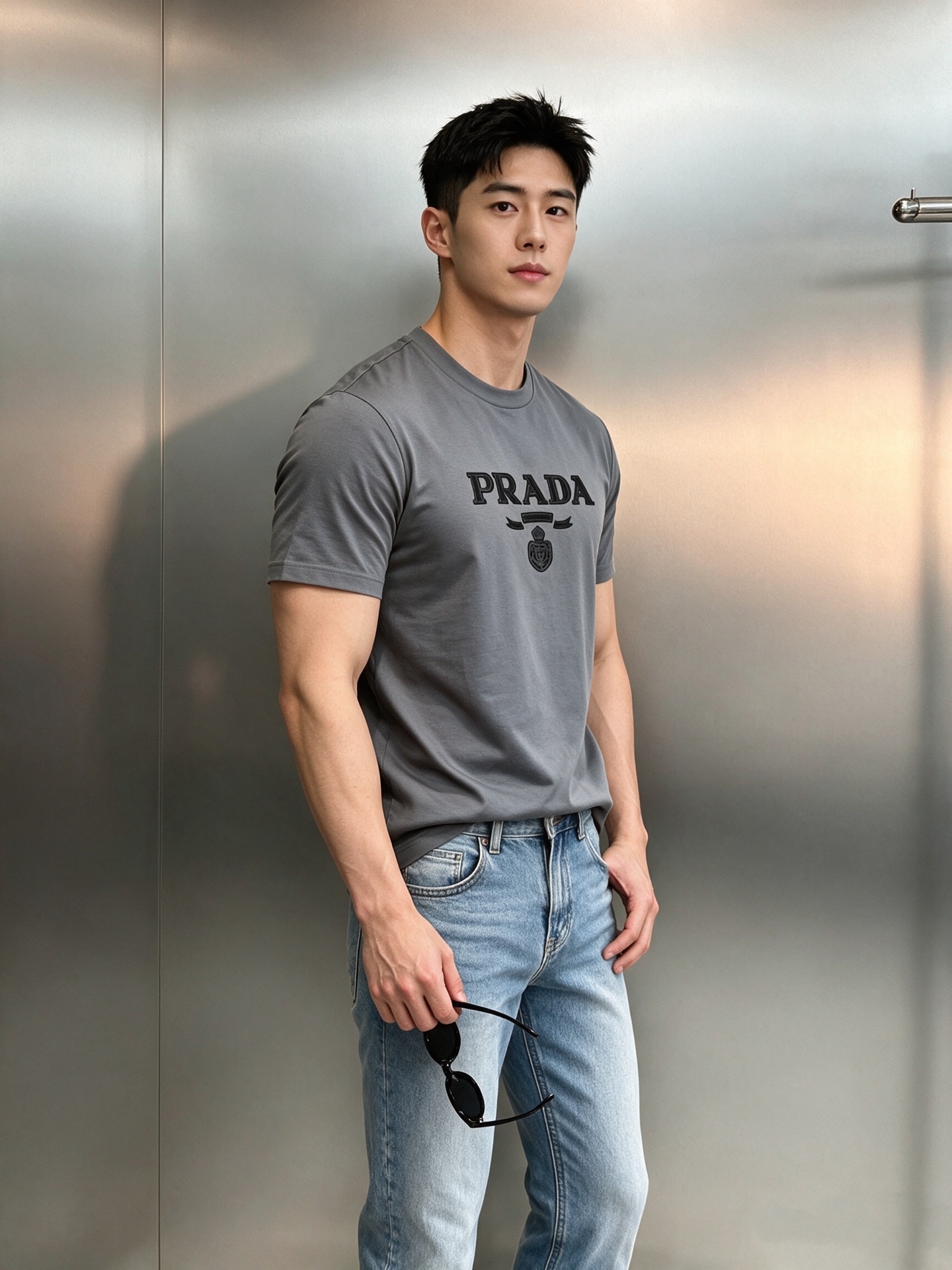 无敌推送！Prada好看好穿的永恒经典系列！！PRADA普拉达26s春夏男士圆领短袖..优选190g丝光棉面料.舒适轻薄