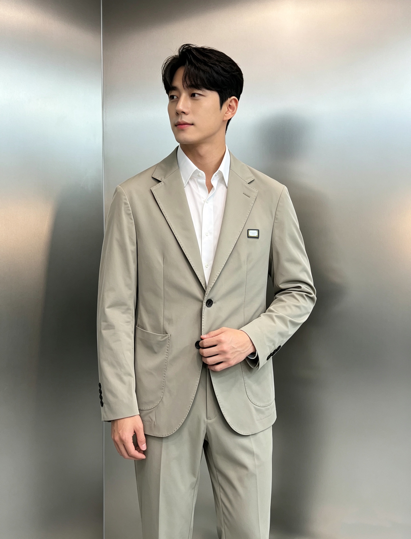 Dolce and Gabbana Beige Single Breasted Blazer