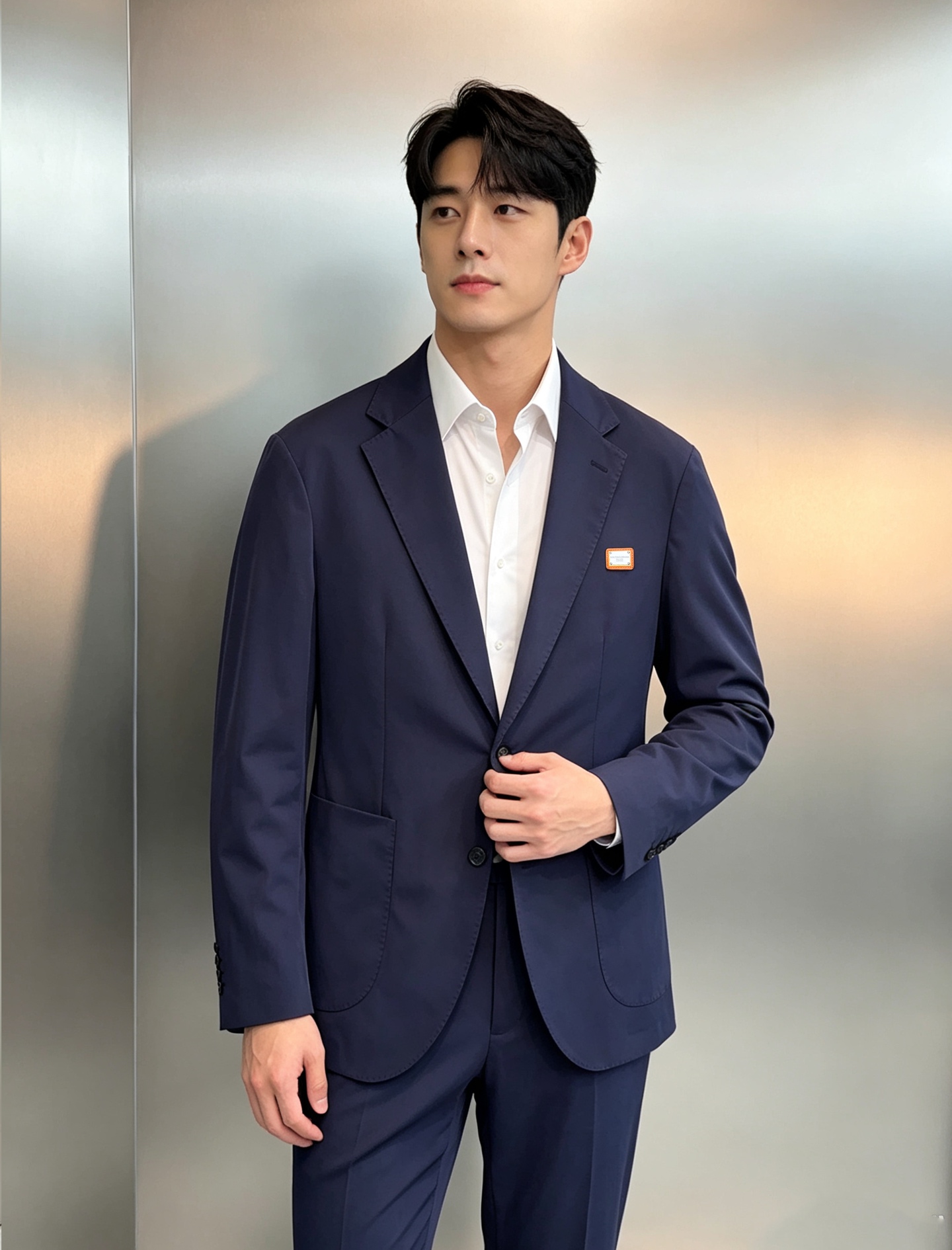 Dolce and Gabbana Navy Single Breasted Blazer