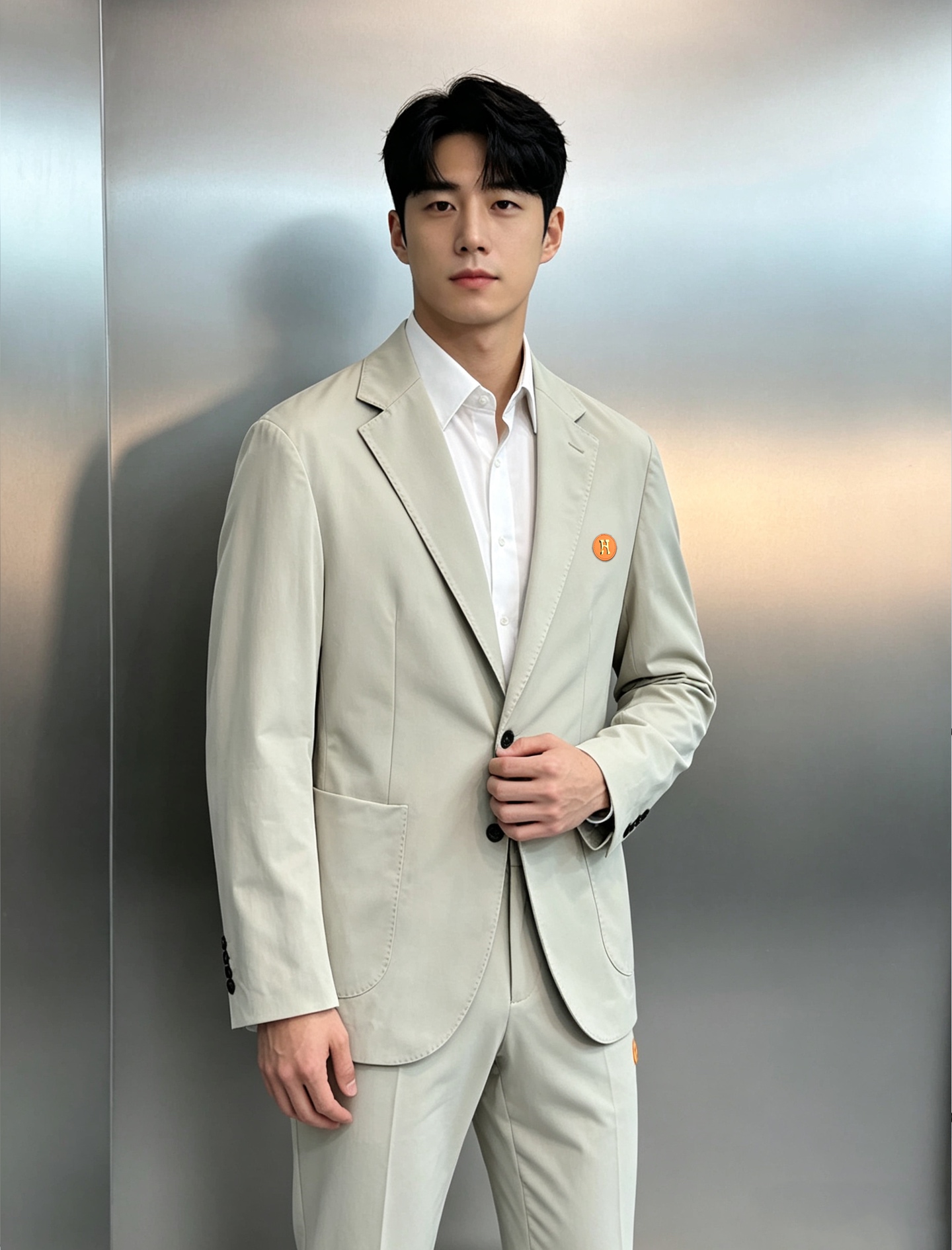 Hermes Beige Single Breasted Blazer
