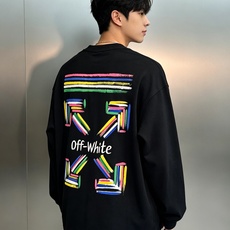 男生秋日本命长袖|Off‑White涂鸦箭头太有格调❤️男女同款!谁能拒绝一件艺术感拉满的潮牌长袖!经典箭头符号,彩色蜡 男生秋日本命长袖|Off‑White涂鸦箭头太有格调❤️男女同款!谁能拒绝一件艺术感拉满的潮牌长袖!经典箭头符号,彩色蜡