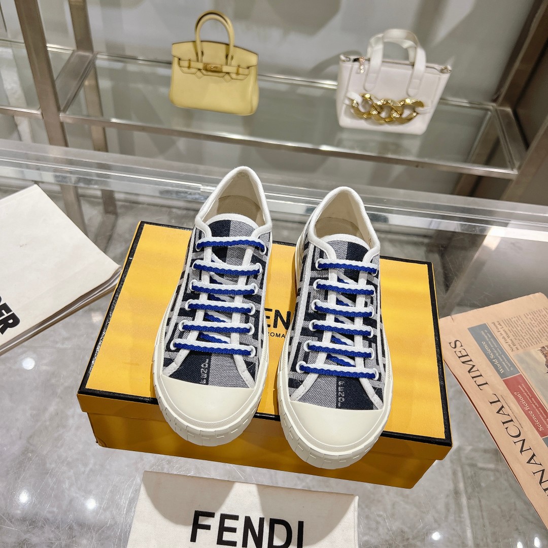 Fendi Hoch
 Turnschuhe Schuhe aus Segeltuch Leinwand Fashion Lässig