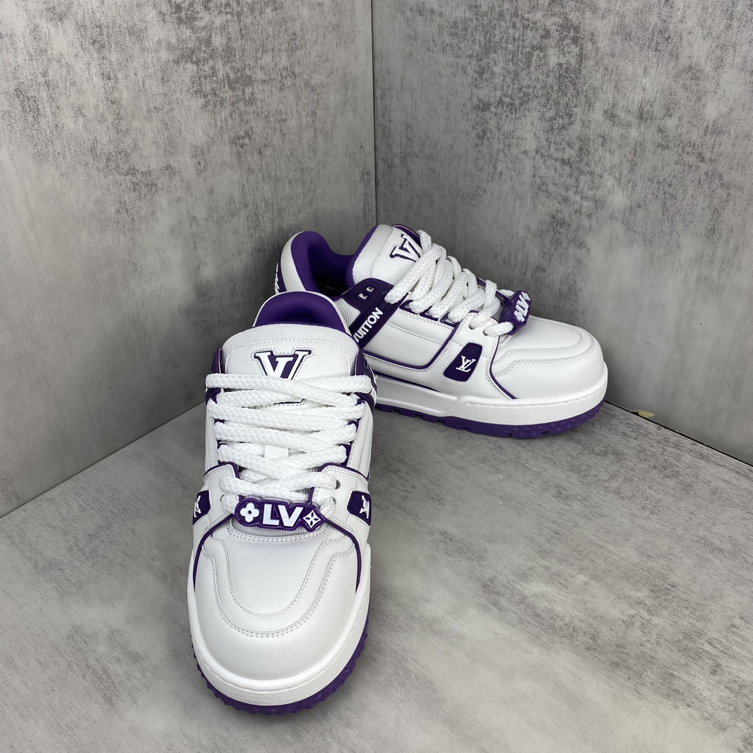 Louis Vuitton 新款上架 Louis*Vuitton* 24SS走秀款 胖丁Trainer 面包鞋 滑板鞋 休闲 运动鞋 DIY串珠Loui* vuitto* 2024年男装春夏走秀款