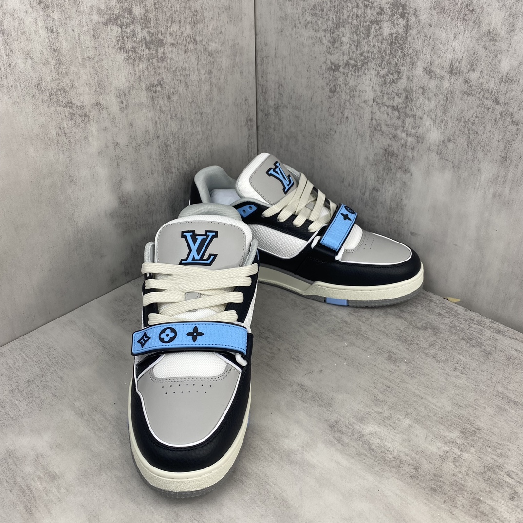 Louis Vuitton 新款上架 2063 Louis*Vuitto* LV Trainer 魔术贴最新款 大底和面料私模 绝对下血本费心思的一款鞋子 自Vifgil到来之后而设计的这一系列 每一季度都深受众多粉丝的青睐 TPU 大底 包装