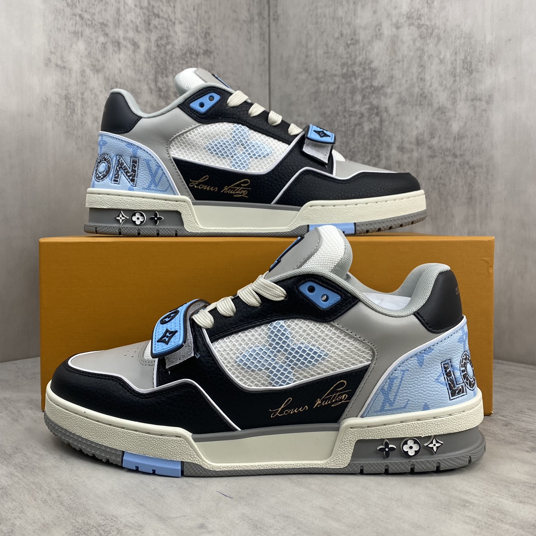 Louis Vuitton 新款上架 2063 Louis*Vuitto* LV Trainer 魔术贴最新款 大底和面料私模 绝对下血本费心思的一款鞋子 自Vifgil到来之后而设计的这一系列 每一季度都深受众多粉丝的青睐 TPU 大底 包装