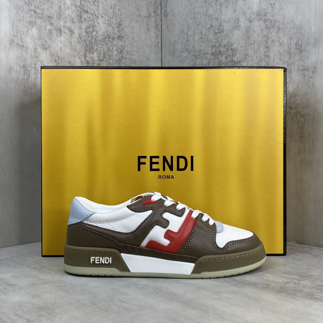 Fendi 新色上架 (莞产 ) Fendi 芬迪 24ss 休闲鞋FENDI芬迪match最新 运动鞋 设计师Kim Jones打造的首款运动鞋fendi match 和LV驴牌的Trainer篮球运动鞋 鞋型差不多 添加了FF 的设计 鞋面采用麂皮和皮革拼接组合 侧面凸起的双F logo内里采用毛巾绒里 / 男款39-45