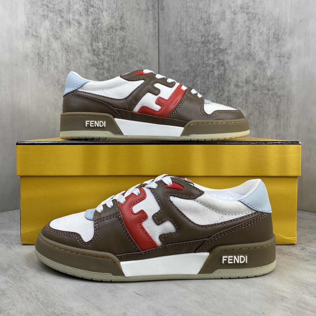 Fendi 新色上架 (莞产 ) Fendi 芬迪 24ss 休闲鞋FENDI芬迪match最新 运动鞋 设计师Kim Jones打造的首款运动鞋fendi match 和LV驴牌的Trainer篮球运动鞋 鞋型差不多 添加了FF 的设计 鞋面采用麂皮和皮革拼接组合 侧面凸起的双F logo内里采用毛巾绒里 / 男款39-45