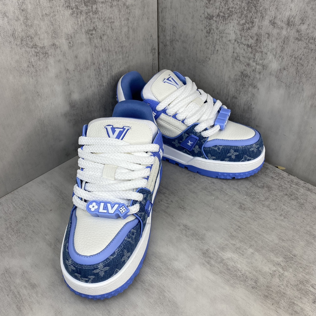 Louis Vuitton 新款上架 Louis*Vuitton* 24SS走秀款 胖丁Trainer 面包鞋 滑板鞋 休闲 运动鞋 DIY串珠Loui* vuitto* 2024年男装春夏走秀款
