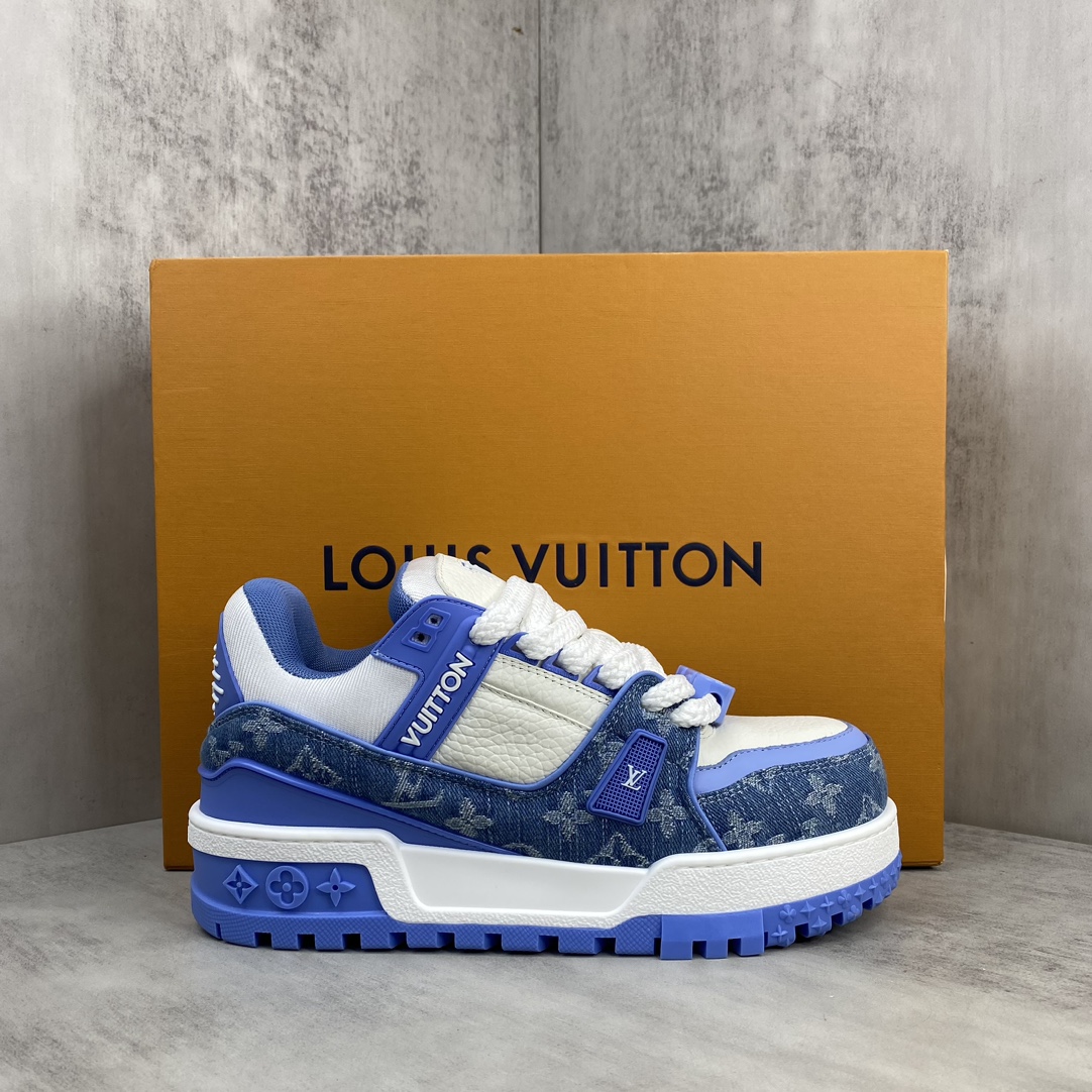 Louis Vuitton 新款上架 Louis*Vuitton* 24SS走秀款 胖丁Trainer 面包鞋 滑板鞋 休闲 运动鞋 DIY串珠Loui* vuitto* 2024年男装春夏走秀款