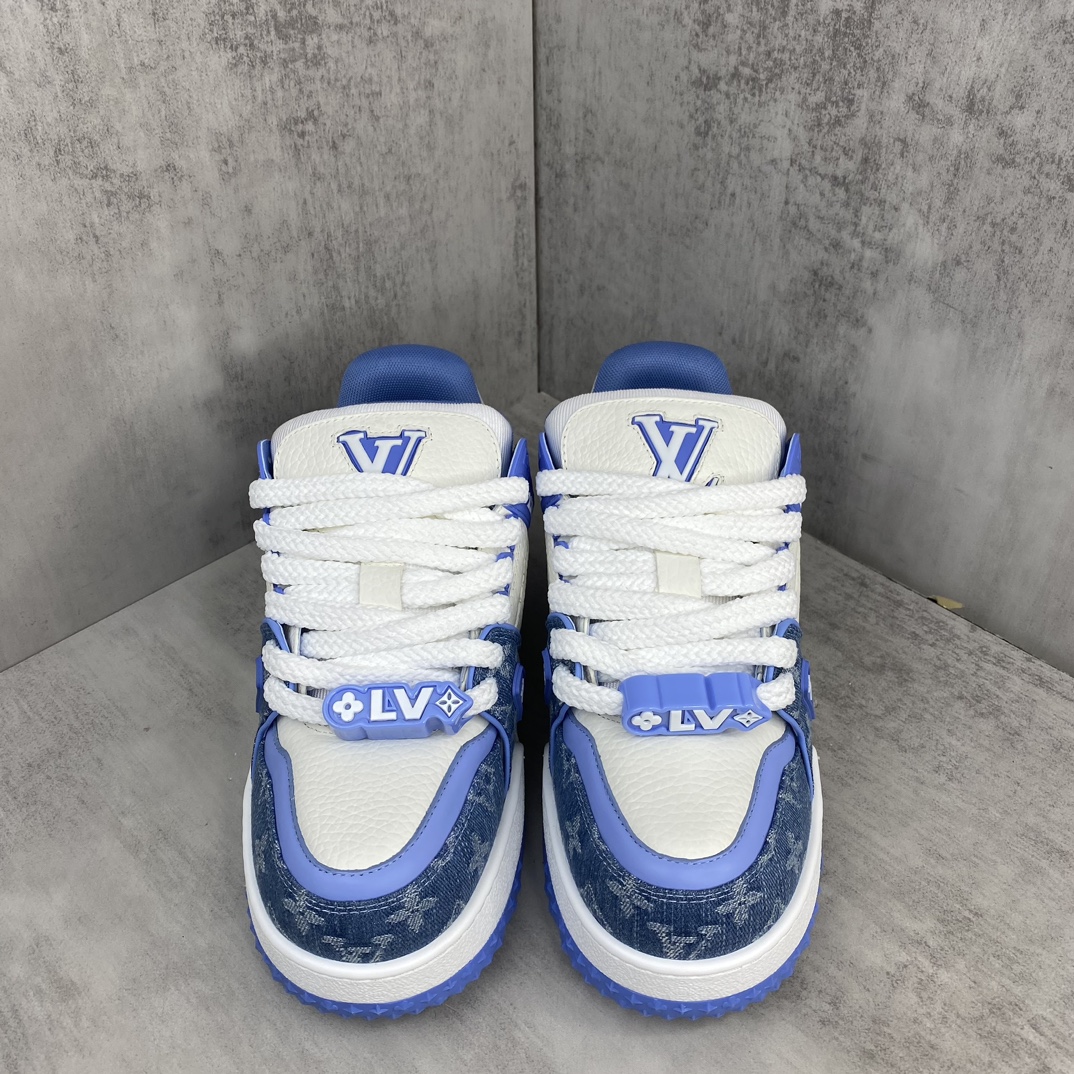 Louis Vuitton 新款上架 Louis*Vuitton* 24SS走秀款 胖丁Trainer 面包鞋 滑板鞋 休闲 运动鞋 DIY串珠Loui* vuitto* 2024年男装春夏走秀款