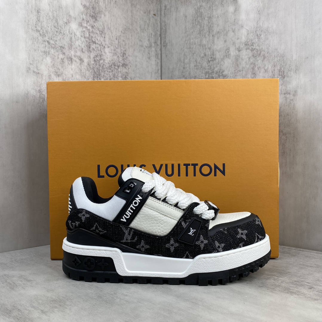 Louis Vuitton 新款上架 Louis*Vuitton* 24SS走秀款 胖丁Trainer 面包鞋 滑板鞋 休闲 运动鞋 DIY串珠Loui* vuitto* 2024年男装春夏走秀款