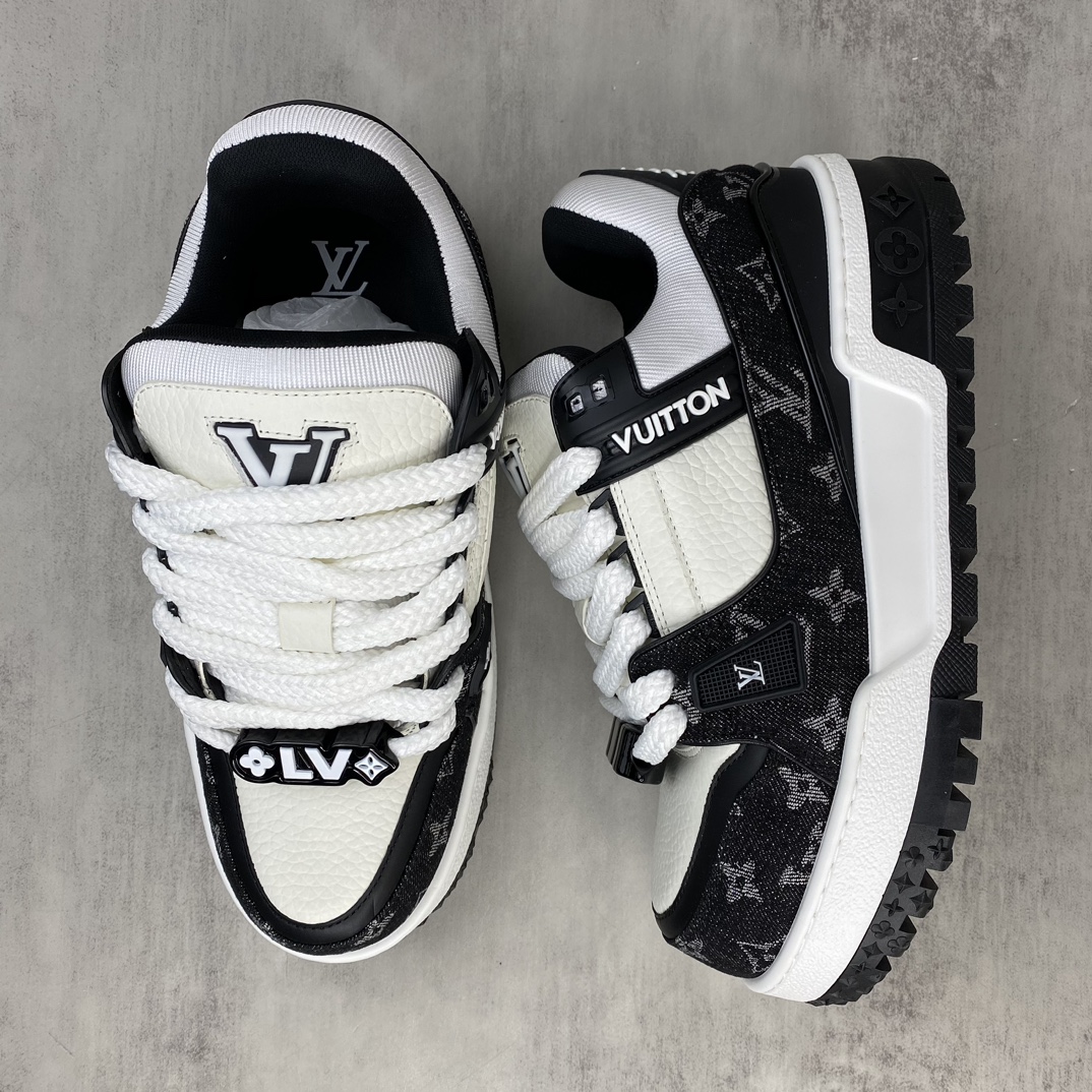 Louis Vuitton 新款上架 Louis*Vuitton* 24SS走秀款 胖丁Trainer 面包鞋 滑板鞋 休闲 运动鞋 DIY串珠Loui* vuitto* 2024年男装春夏走秀款