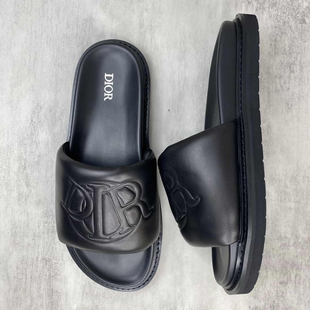 Dior 新款上架 Dior 24ss 最新Oblique印花夏季男士拖鞋 欧洲 vip抢先购入原鞋开发 织布 重金开发模具 完美还原zp 尺码：39-45