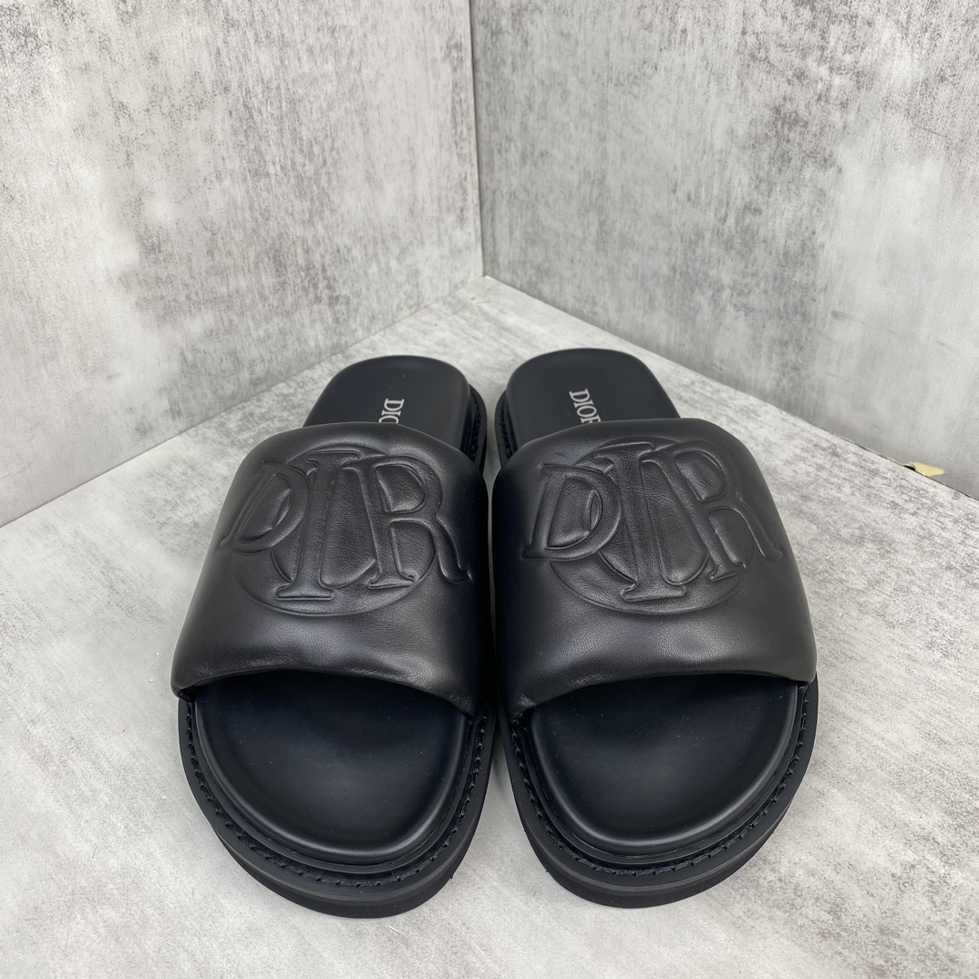 Dior 新款上架 Dior 24ss 最新Oblique印花夏季男士拖鞋 欧洲 vip抢先购入原鞋开发 织布 重金开发模具 完美还原zp 尺码：39-45
