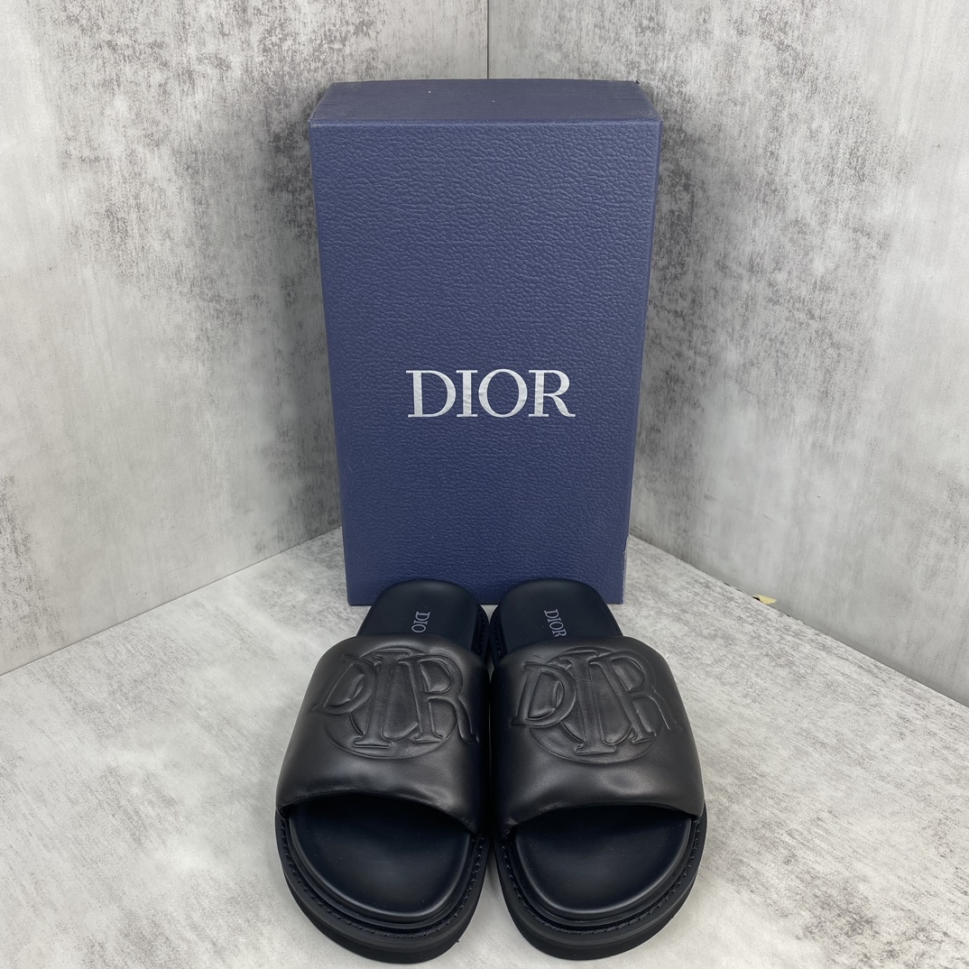 Dior 新款上架 Dior 24ss 最新Oblique印花夏季男士拖鞋 欧洲 vip抢先购入原鞋开发 织布 重金开发模具 完美还原zp 尺码：39-45
