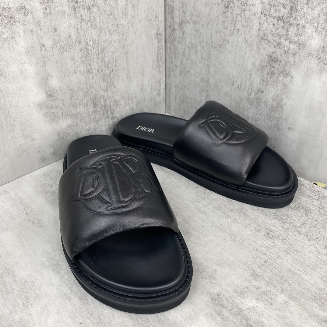 Dior 新款上架 Dior 24ss 最新Oblique印花夏季男士拖鞋 欧洲 vip抢先购入原鞋开发 织布 重金开发模具 完美还原zp 尺码：39-45