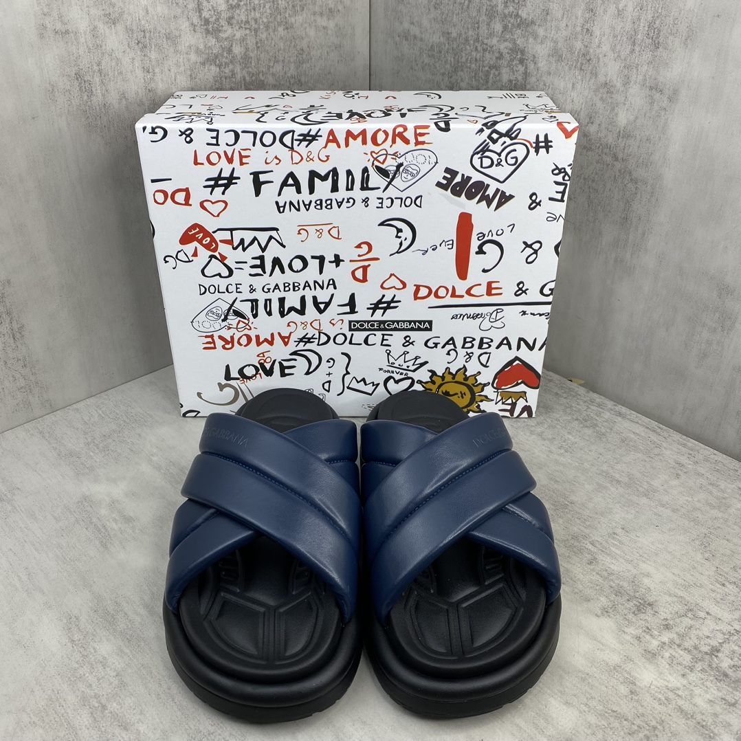 Dolce & Gabbana 新款上架 D&G 杜嘉班纳 24 ss最新交叉夏季男士拖鞋 欧洲 vip抢先购入原鞋开发 重金开发模具 完美还原zp 尺码：38-45