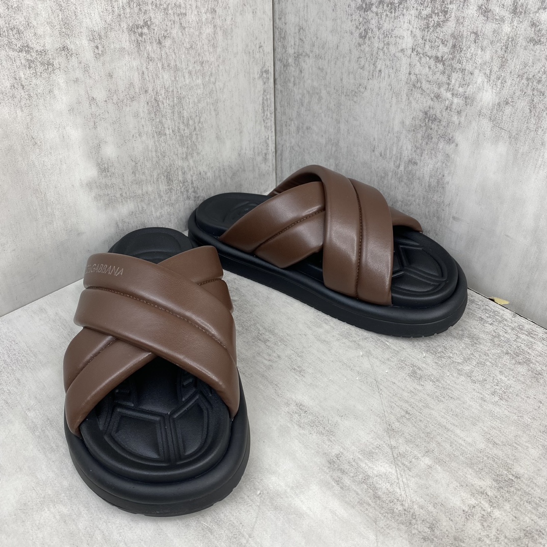 Dolce & Gabbana 新款上架 D&G 杜嘉班纳 24 ss最新交叉夏季男士拖鞋 欧洲 vip抢先购入原鞋开发 重金开发模具 完美还原zp 尺码：38-45
