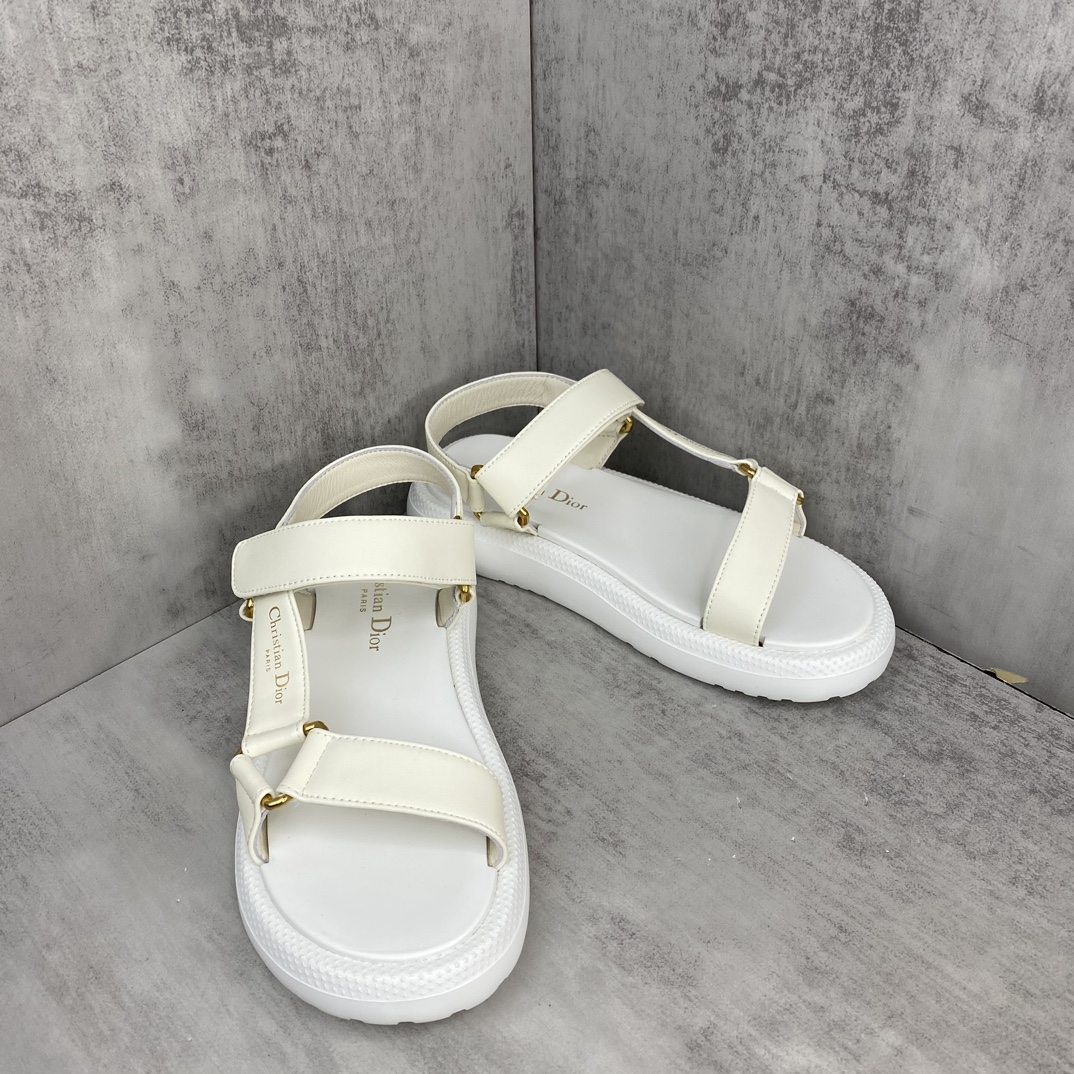 Dior 新款上架 Dior迪奥 24ss 最新火爆凉鞋 升级魔术贴凉拖鞋 鞋面 牛皮/ 电绣 羊皮里 d五金扣 开模TPU大底